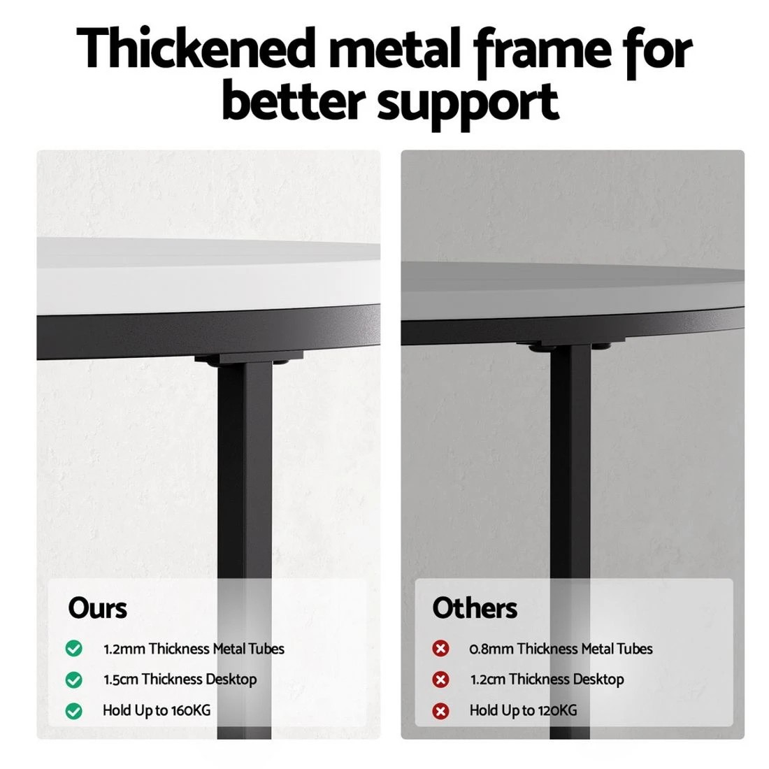 6 Artiss Nesting Coffee Table Set of 2 Marble Effect
 - black, 6 of 8