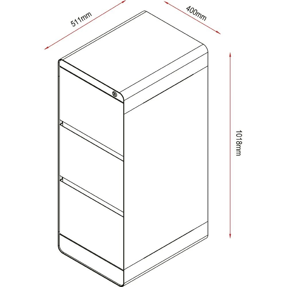 5 Otto Venturo 3 Drawer Filing Cabinet White Cabinets Filing Drawer Cabinets, 5 of 6