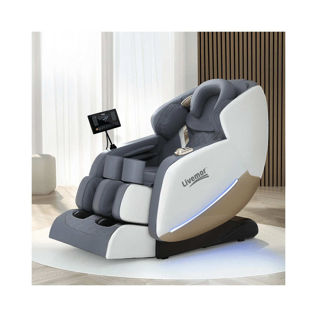 7 Livemor Beryl Electric Massage Chair — Zero-Gravity Recliner with Heat, Bluetooth &amp; AI Voice Control - Grey, 7 of 7