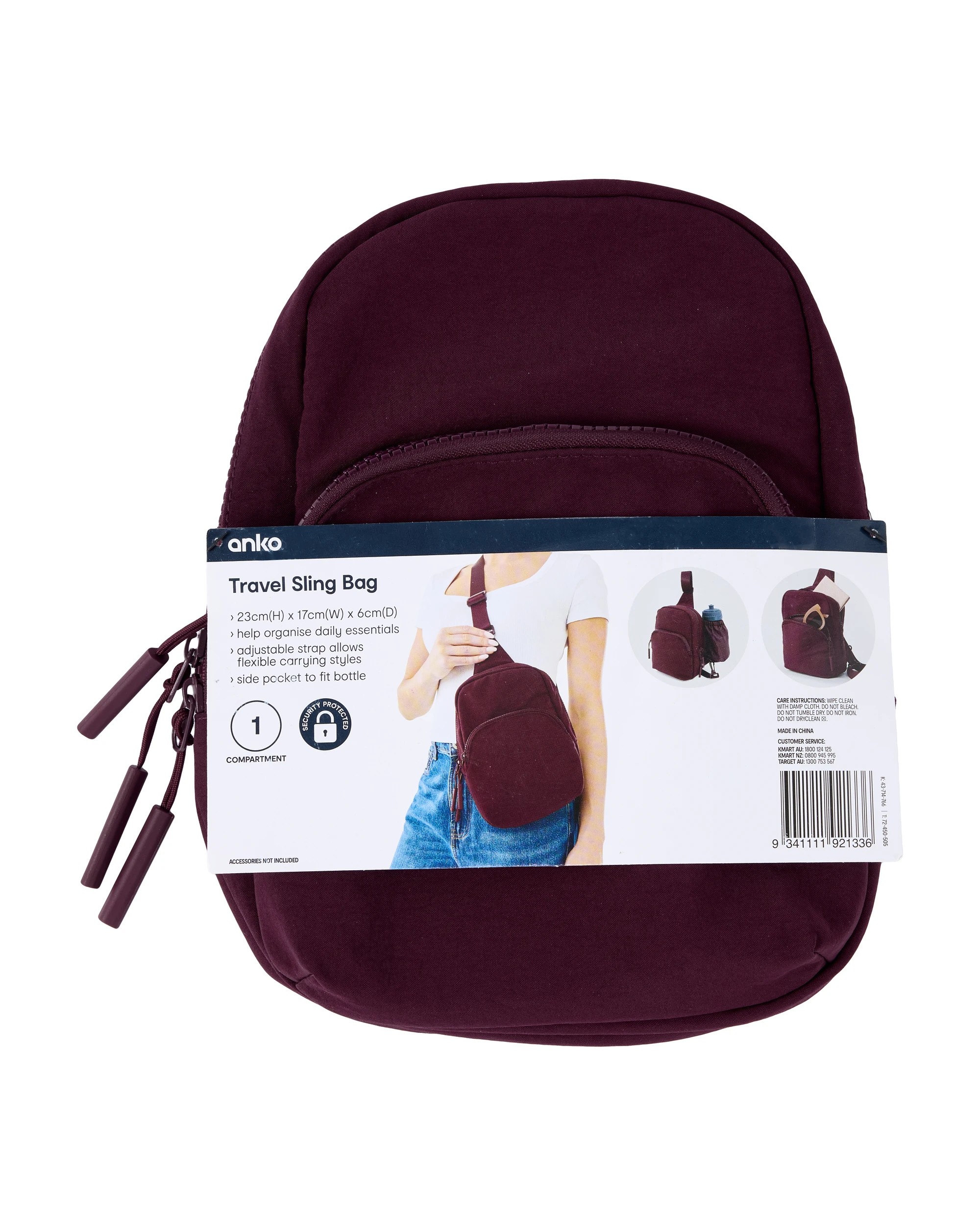 10 Travel Sling Bag - Burgundy, 10 of 10