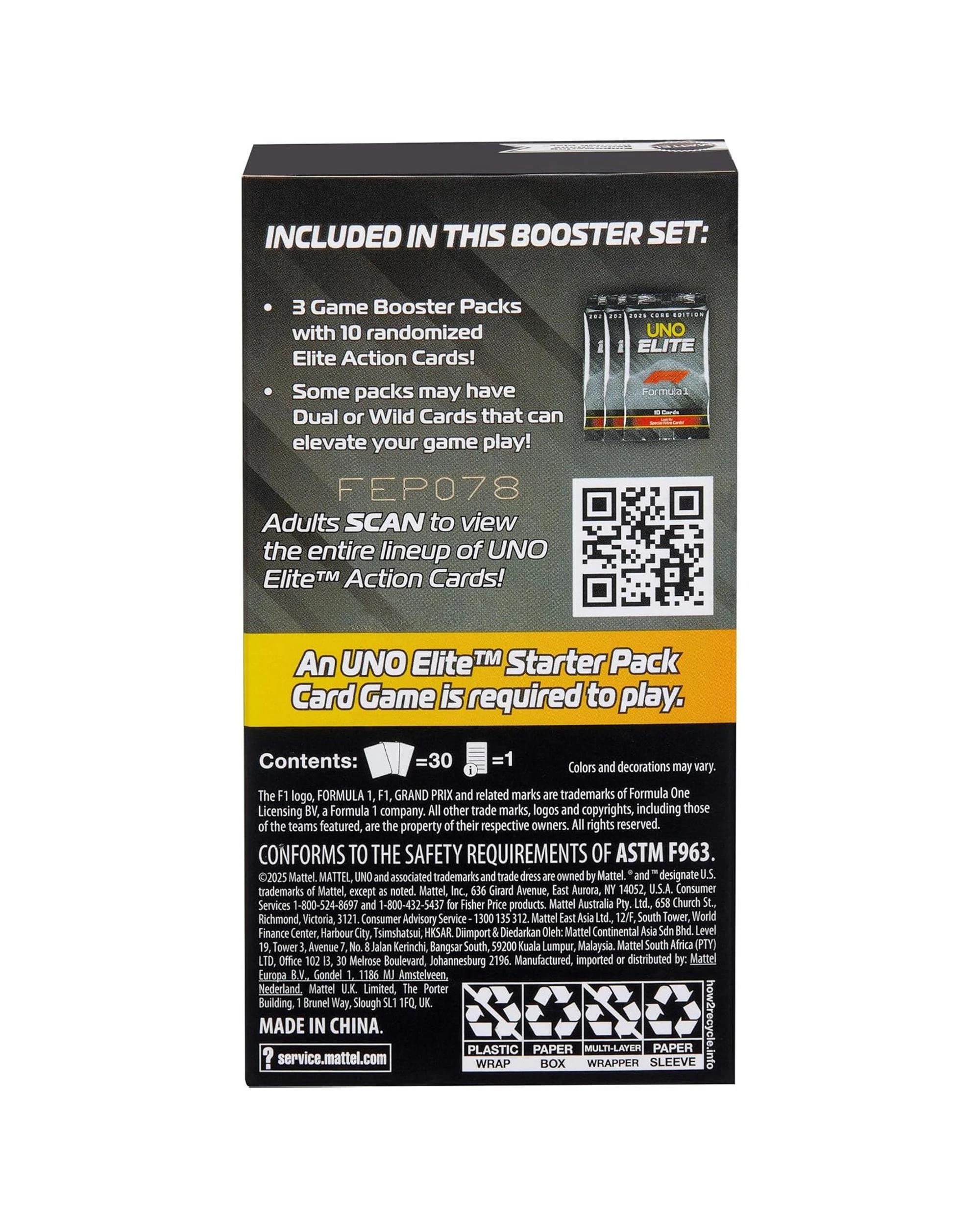 6 Uno Elite Formula 1 2025 Core Edition Booster Set Card Game, 6 of 6