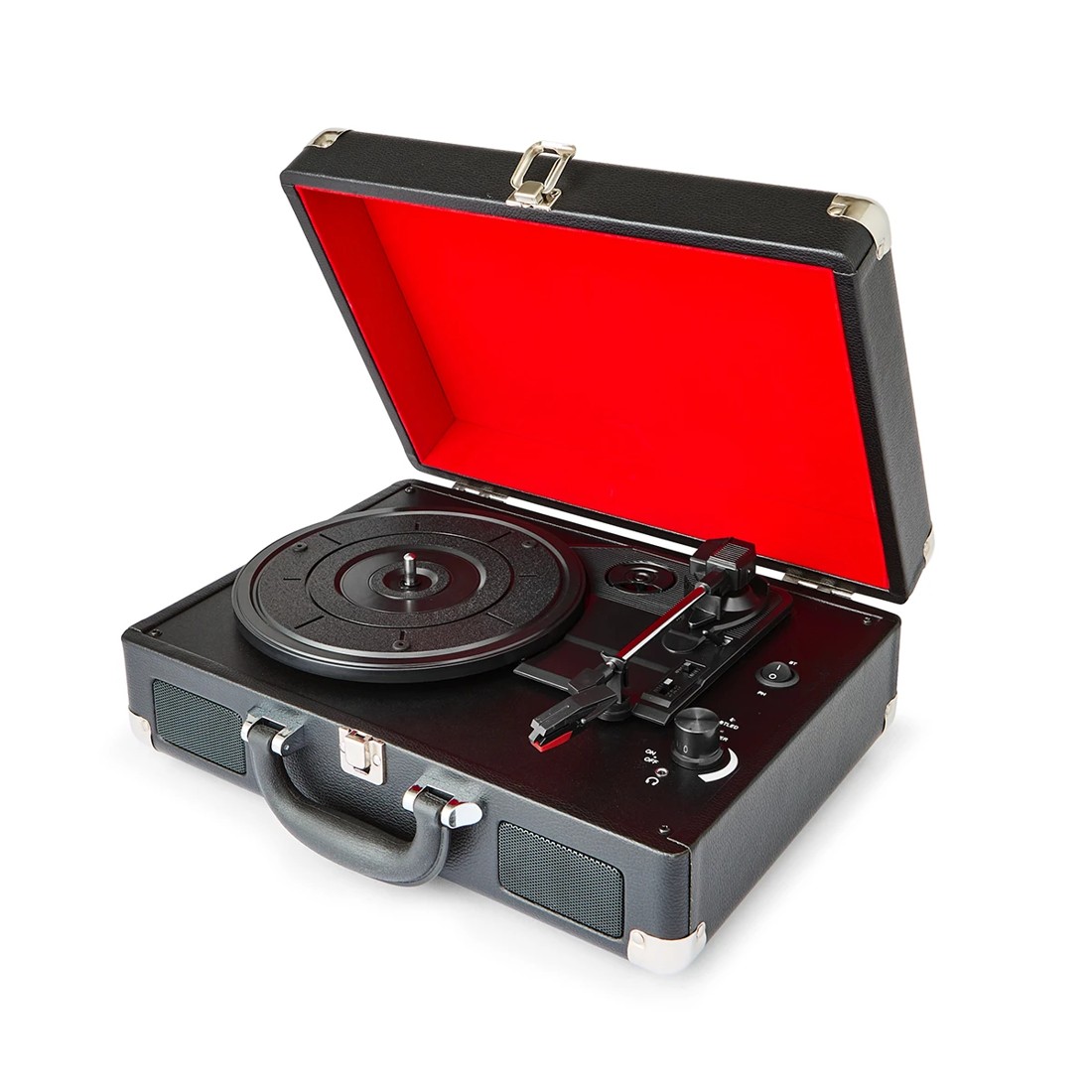 2 3 Speed Turntable with Bluetooth - Black and Red, 2 of 10