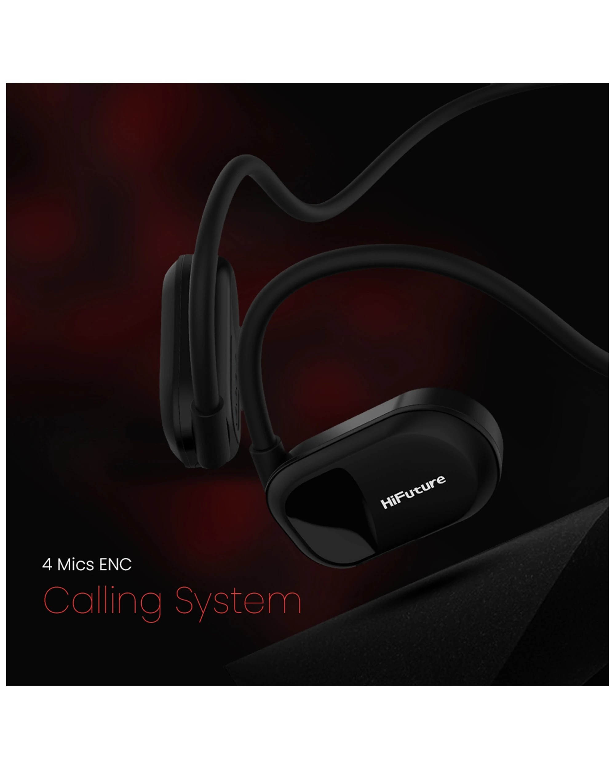 5 Hifuture Futuremate Open Ear Wireless Headphones Dual Mic Black Ipx5 Waterproof Bluetooth5.3 - Black, 5 of 10