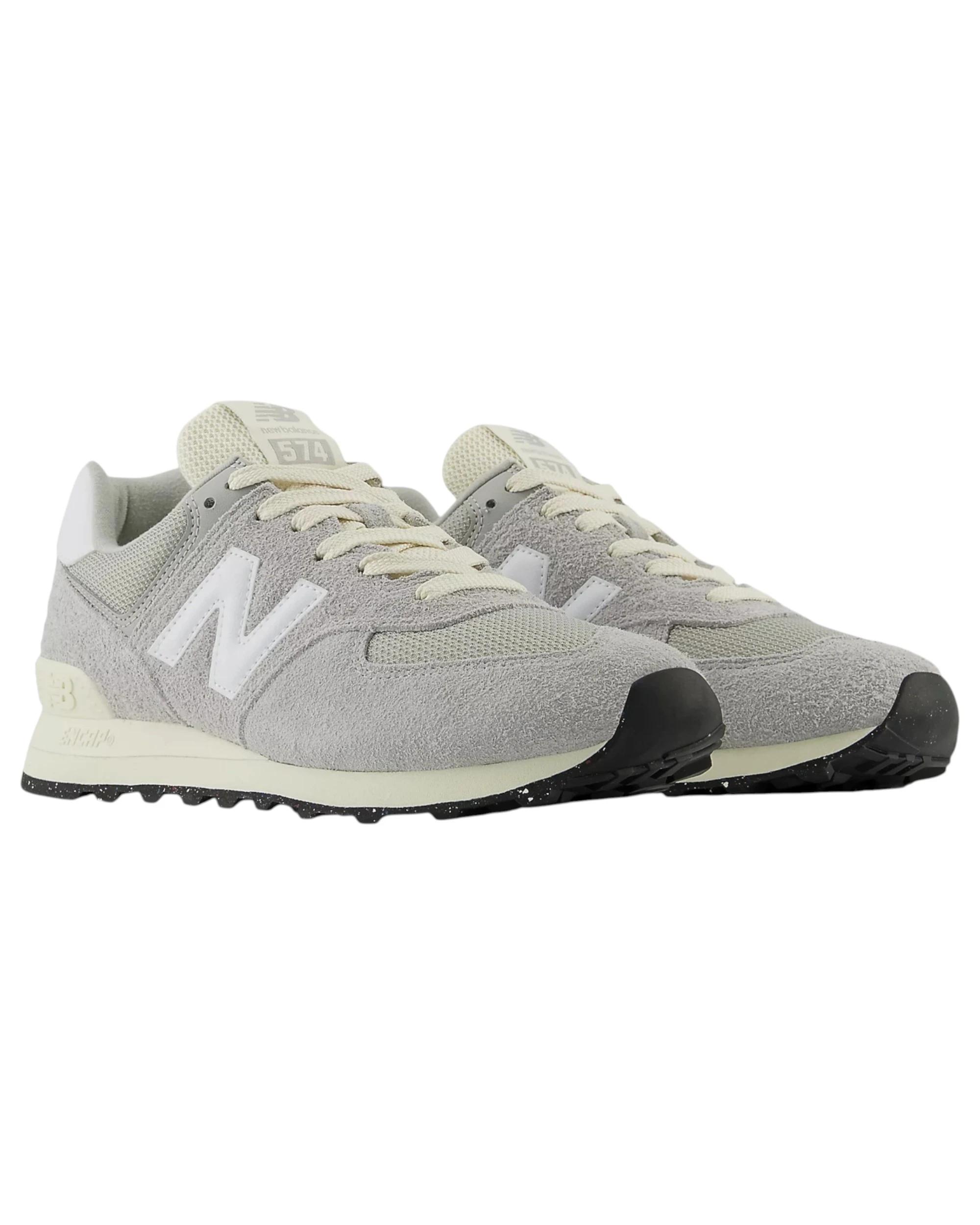3 New Balance Mens 574 Grey/ White Athletic Shoes GREY/WHITE, 3 of 6
