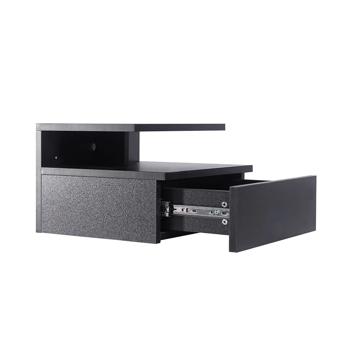 2 Levede 2x Floating Nightstand - Black, 2 of 3