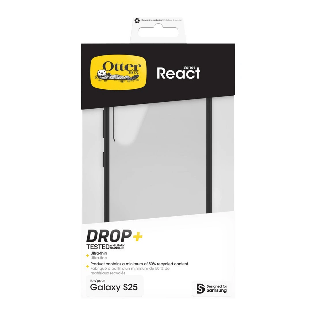 5 OtterBox React Case Samsung Galaxy S25 Black, 5 of 5