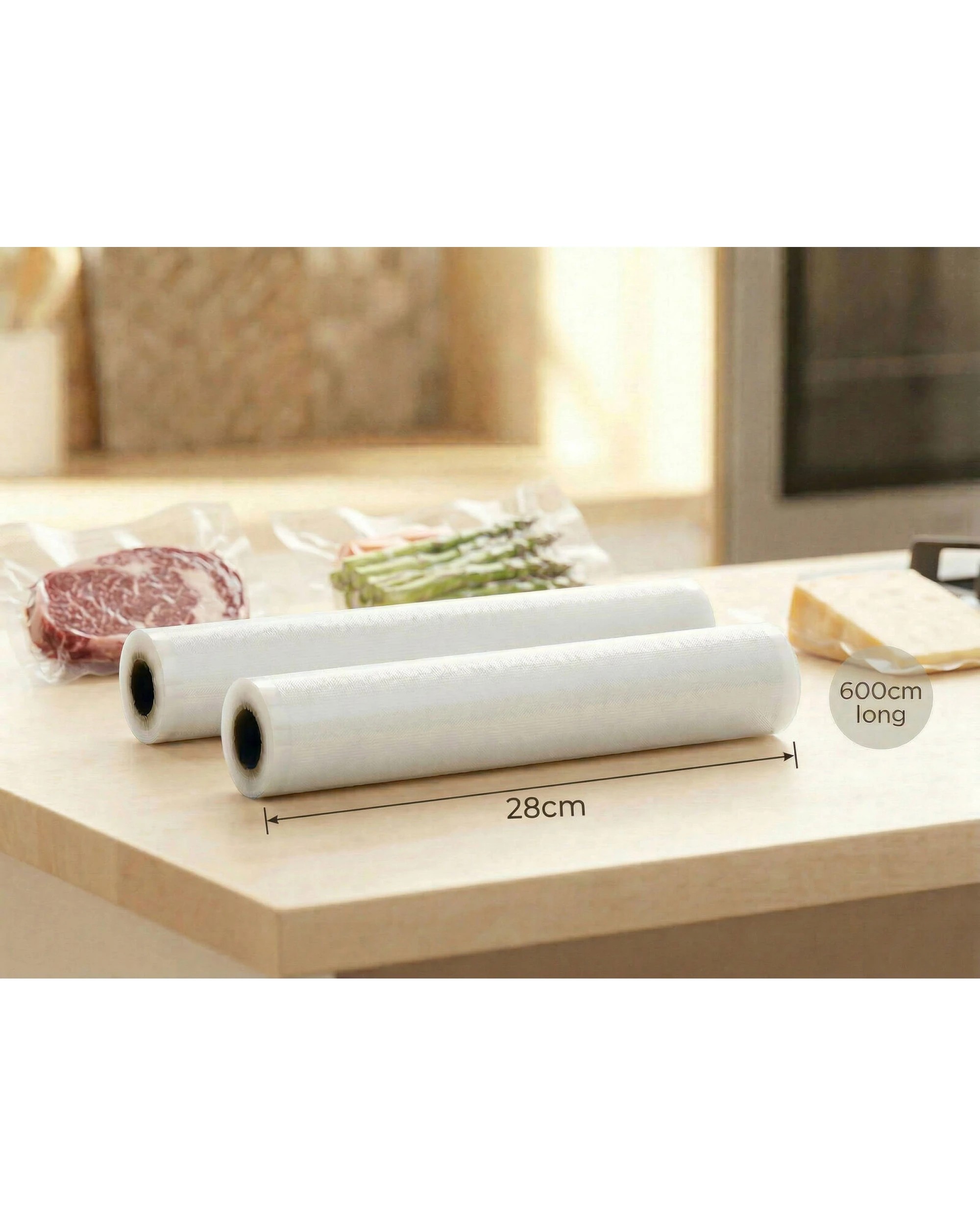 4 2pk Healthy Choice 28cm Vacuum Sealer Bag Roll Food Storage Bags Saver Clear - Clear, 4 of 4