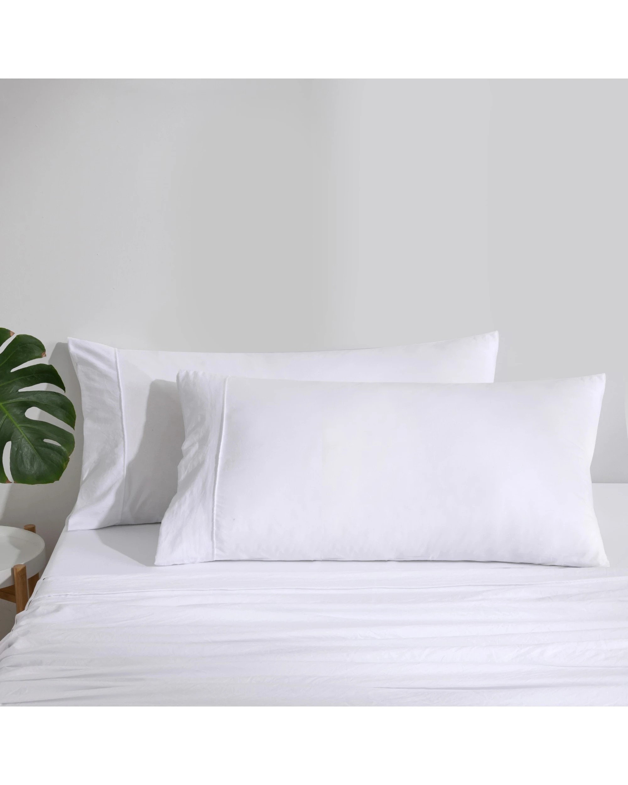 1 Dreamaker Superfine Washed Microfibre King Pillowcase Twin Pack - White, 1 of 5