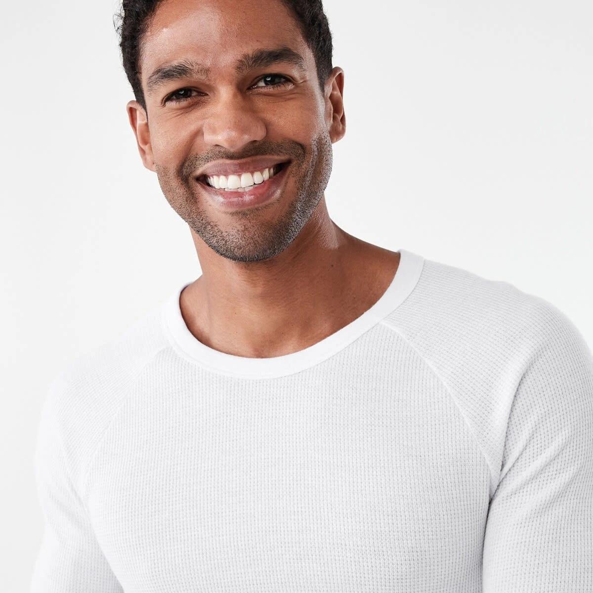 4 Long Sleeve Mini Waffle Thermal Top White, 4 of 5