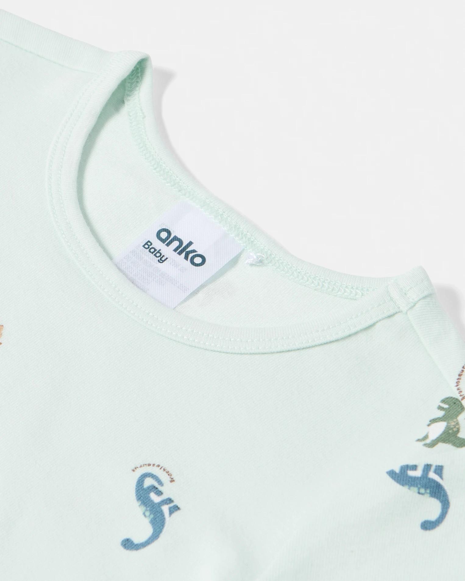 8 3 Pack Cotton Long Sleeve Bodysuits Grn Dino, 8 of 8