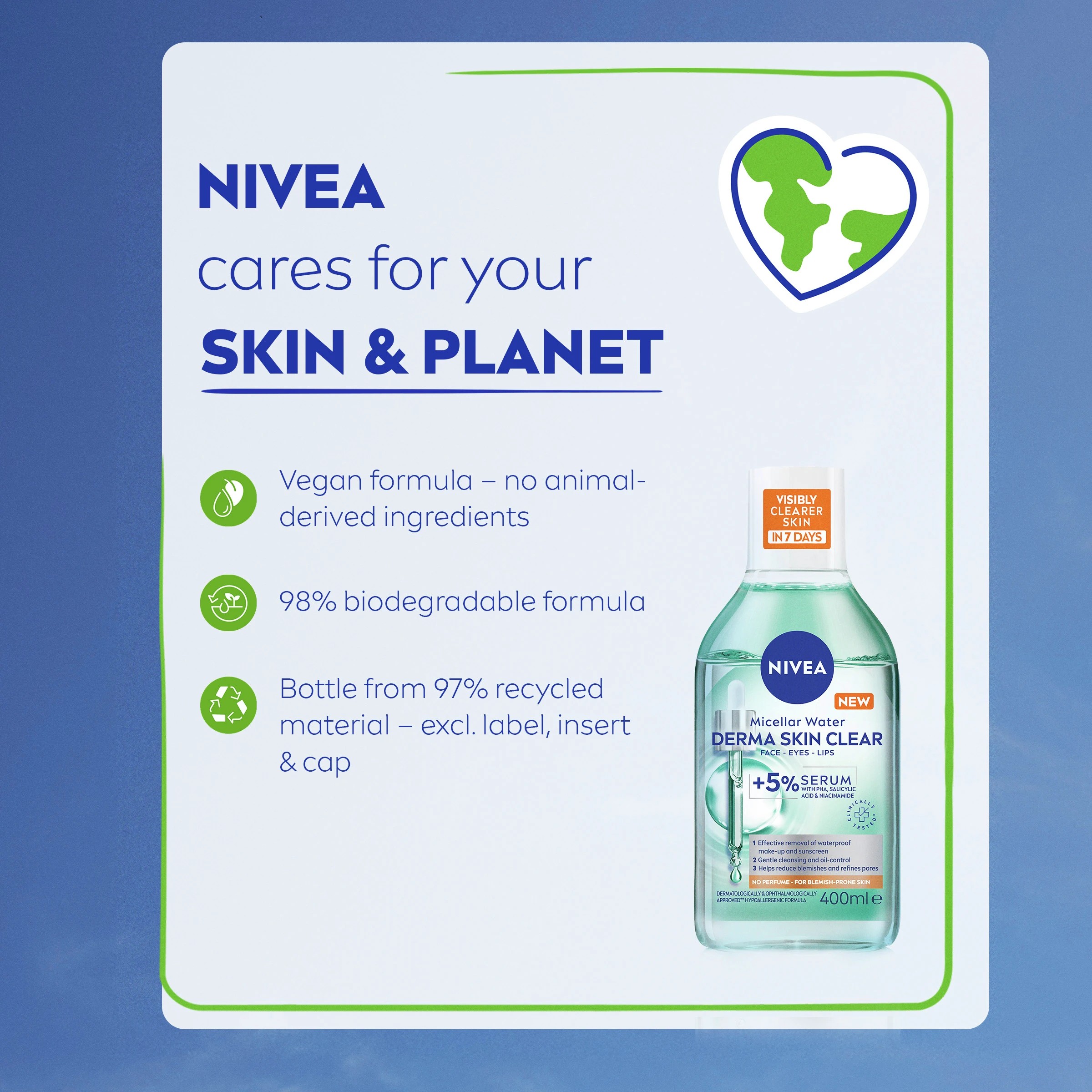 10 Nivea Derma Skin Clear Micellar Water 400ml - 5% Serum with PHA, Salicylic Acid and Niacinamide, 10 of 10