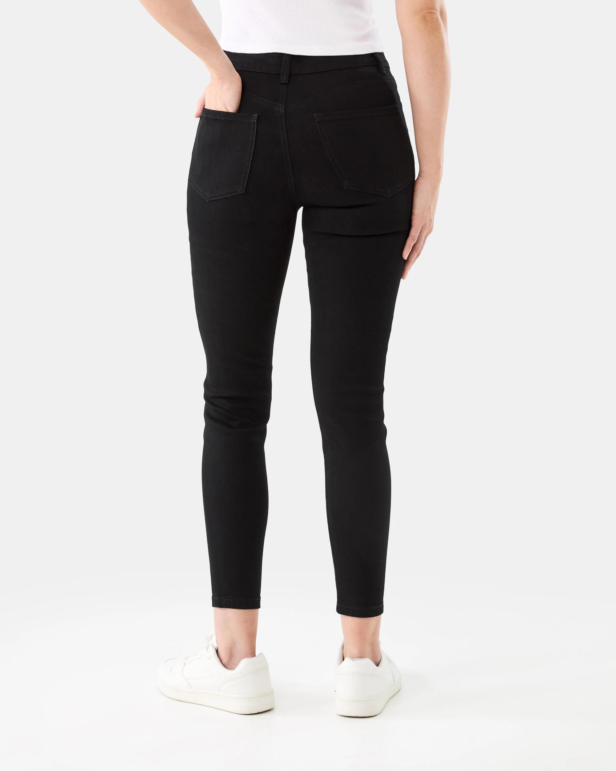 7 High Rise Skinny Jeans Black Wash, 7 of 7