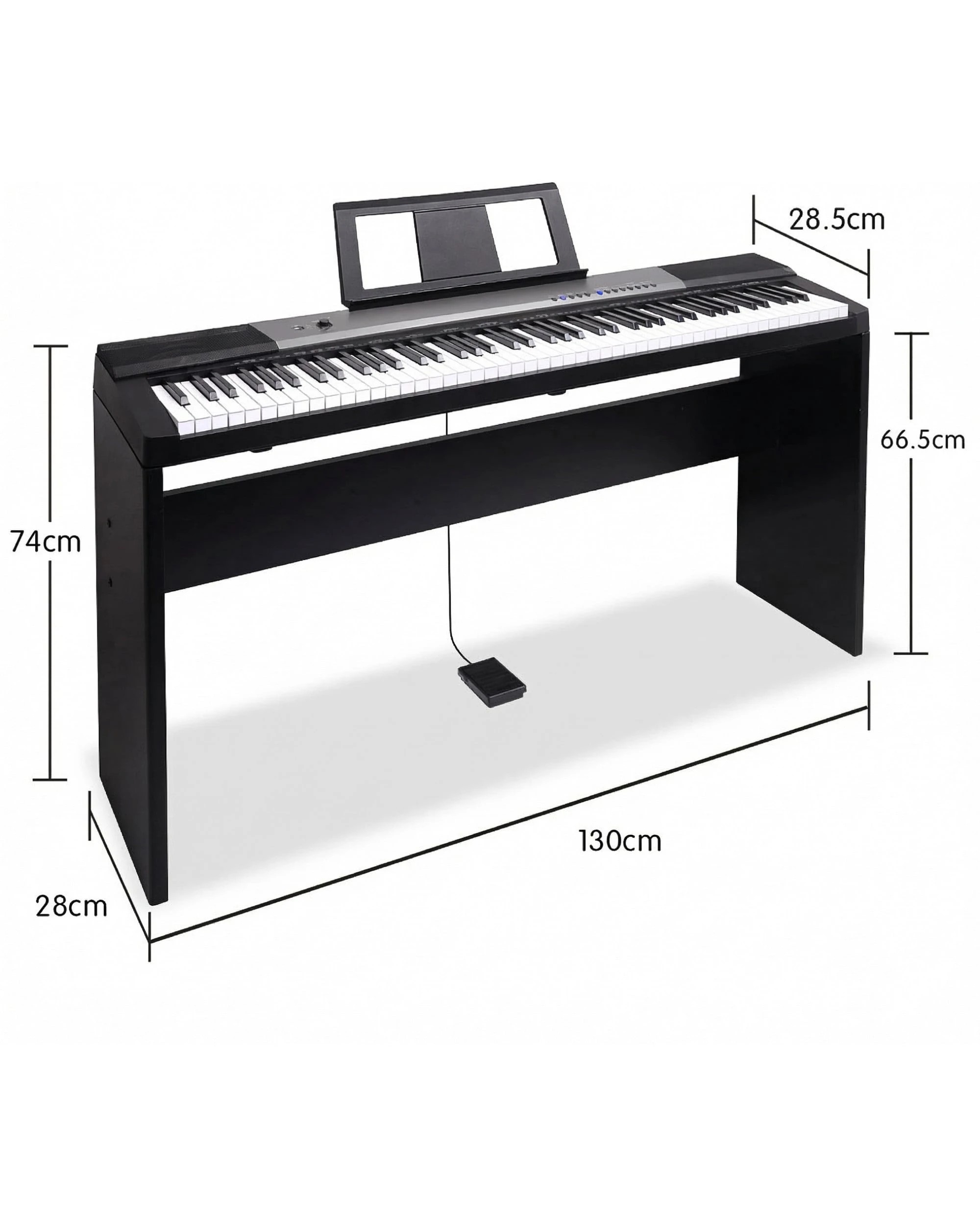 2 Karrera 88 Keys Electronic Keyboard Piano with Stand Pedal, 2 of 10