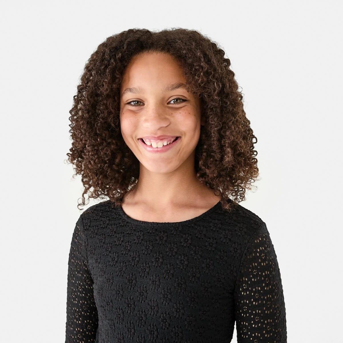 3 Long Sleeve Lace Top Black, 3 of 9