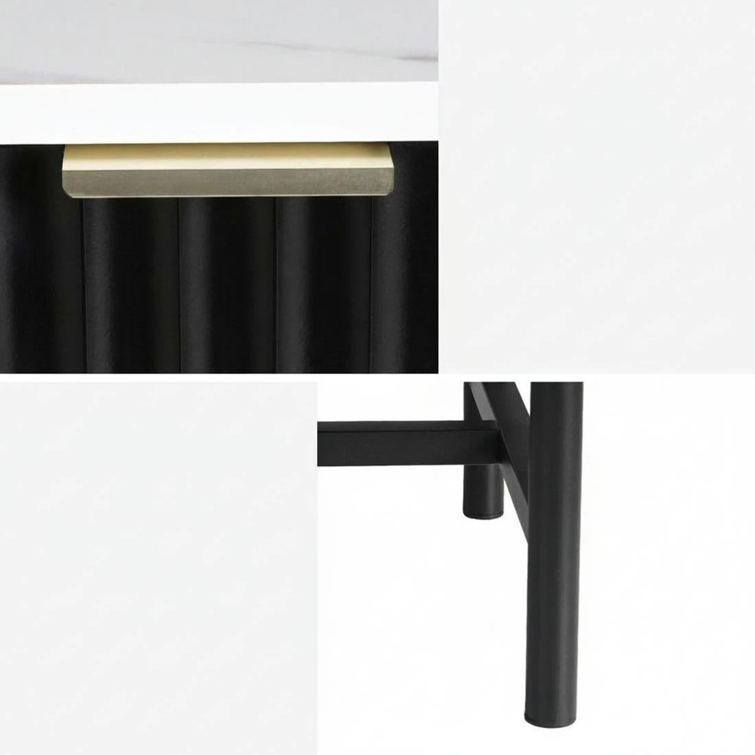 6 Artiss 2x Bedside Table 2 Drawers - - Black, 6 of 7