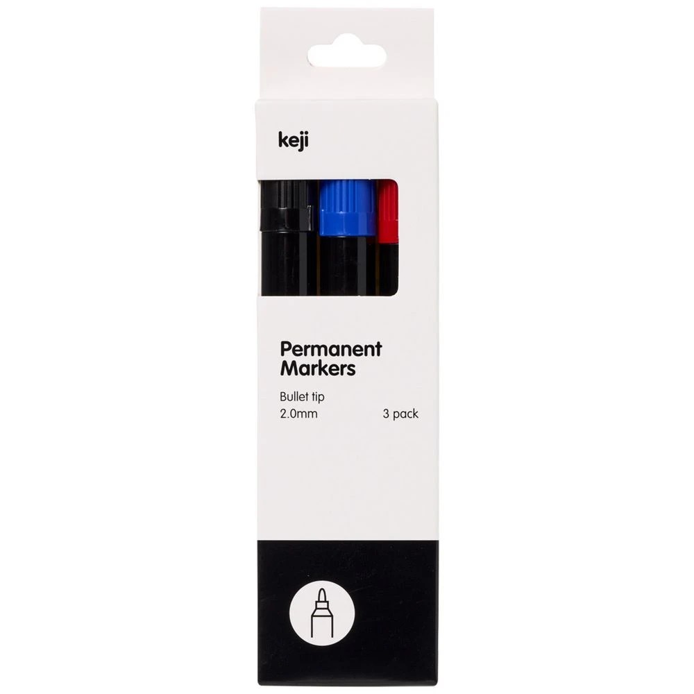 1 Keji Permanent Markers Assorted 3 Pack, 1 of 1