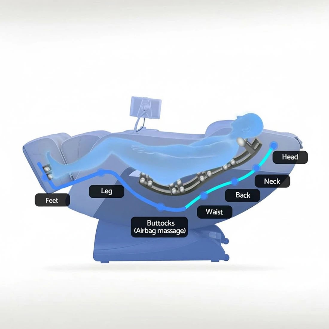 5 Livemor Massage Chair Electric Recliner Home Massager Brisa - Grey, 5 of 6