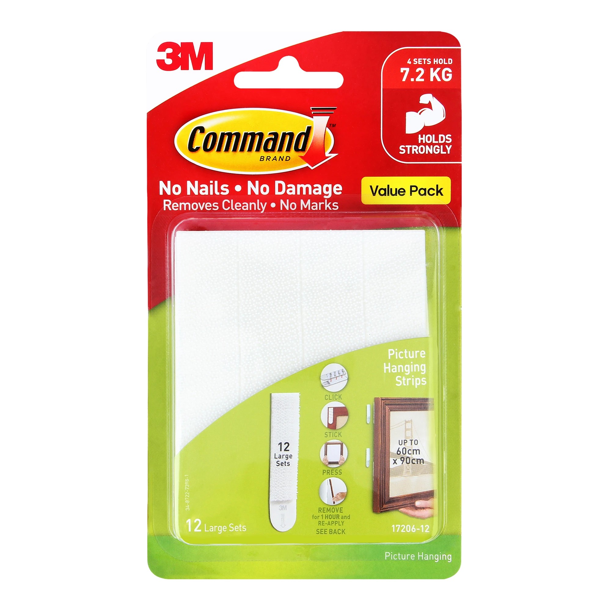 1 12 Pack 3M Command Large Picture Hanging Strips Value Pack