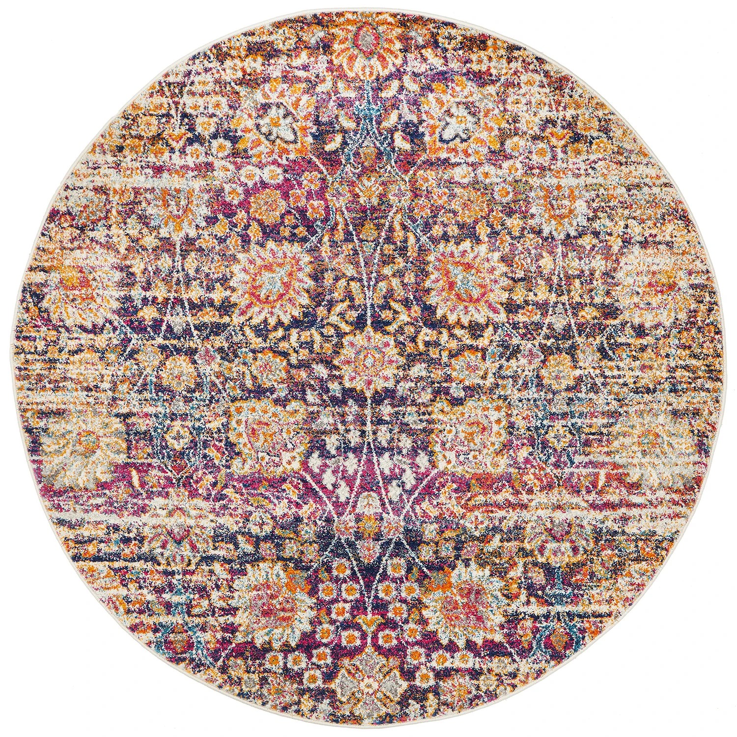 2 Common Ground Rugs Phantom 360 240x240cm - Large Round Power Loomed Pet Friendly Rug - Blue, 2 of 9
