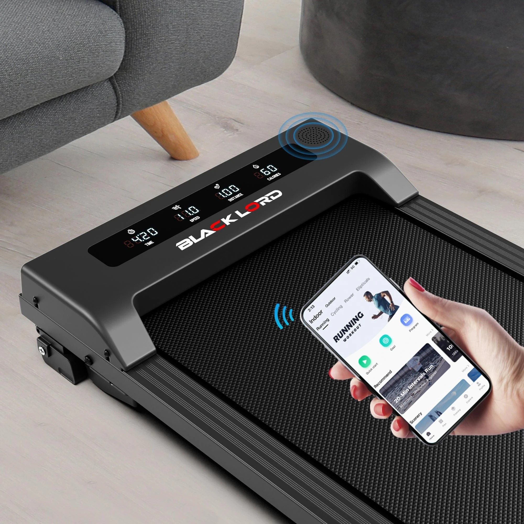 3 Black Lord Treadmill Electric Walking Pad Under Desk Home Office Fitness - Black, 3 of 10