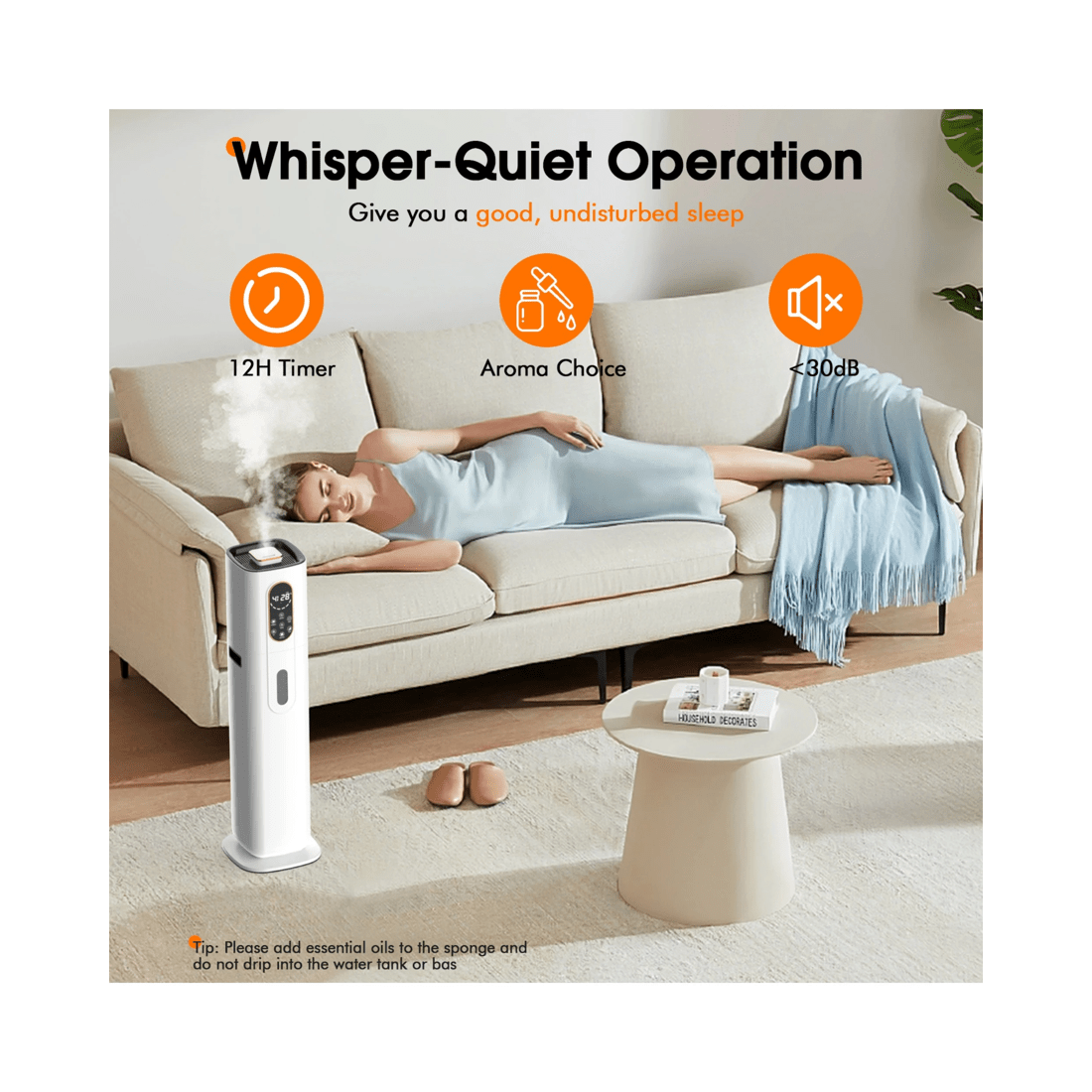 6 Advwin 10l Ultrasonic Large Humidifier Whole House, Cool & Warm Mist Humidifier For Office Workshop, Greenhouse, 6 of 8