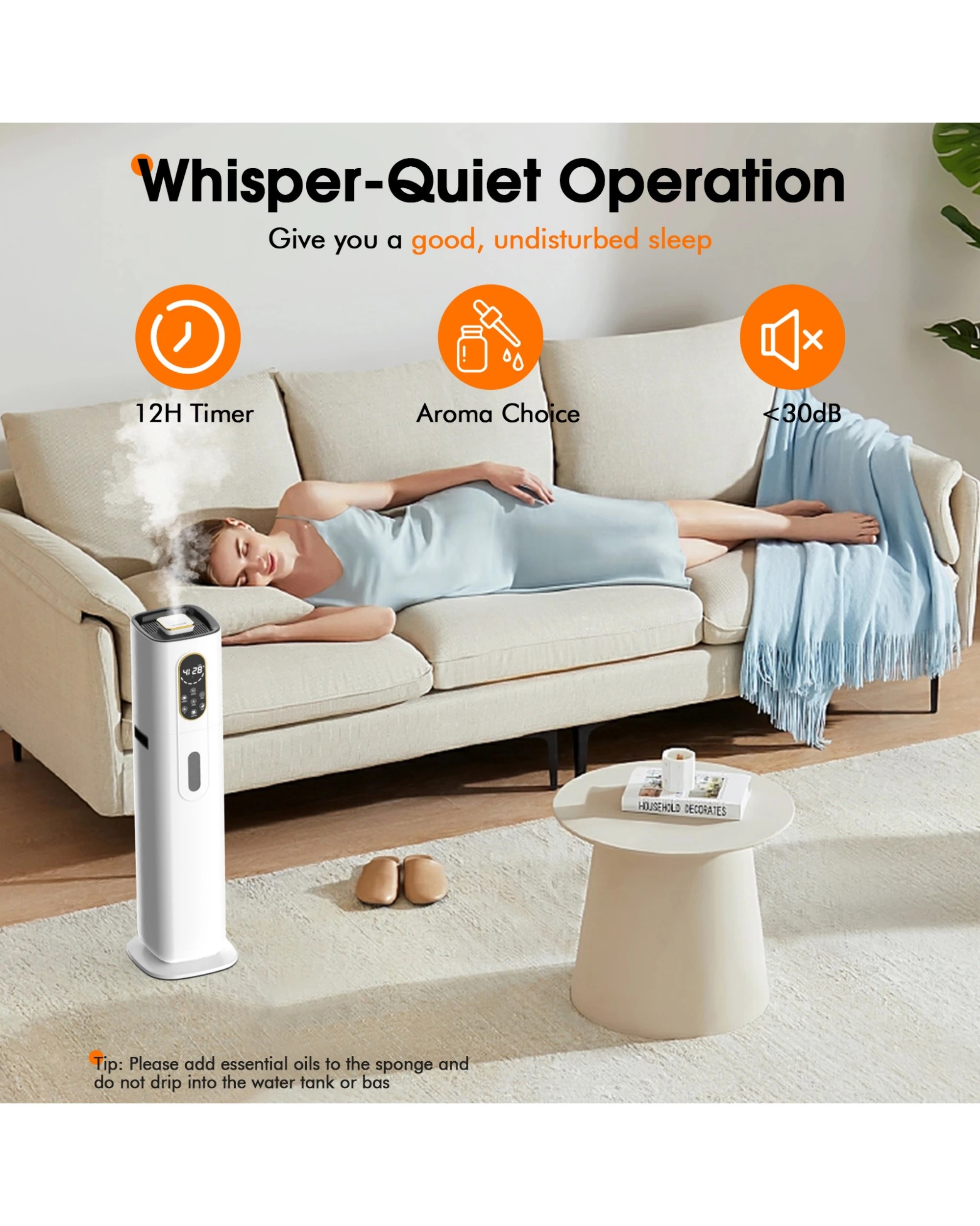 6 Advwin 10l Ultrasonic Large Humidifier Whole House, Cool & Warm Mist Humidifier For Office Workshop, Greenhouse, 6 of 8