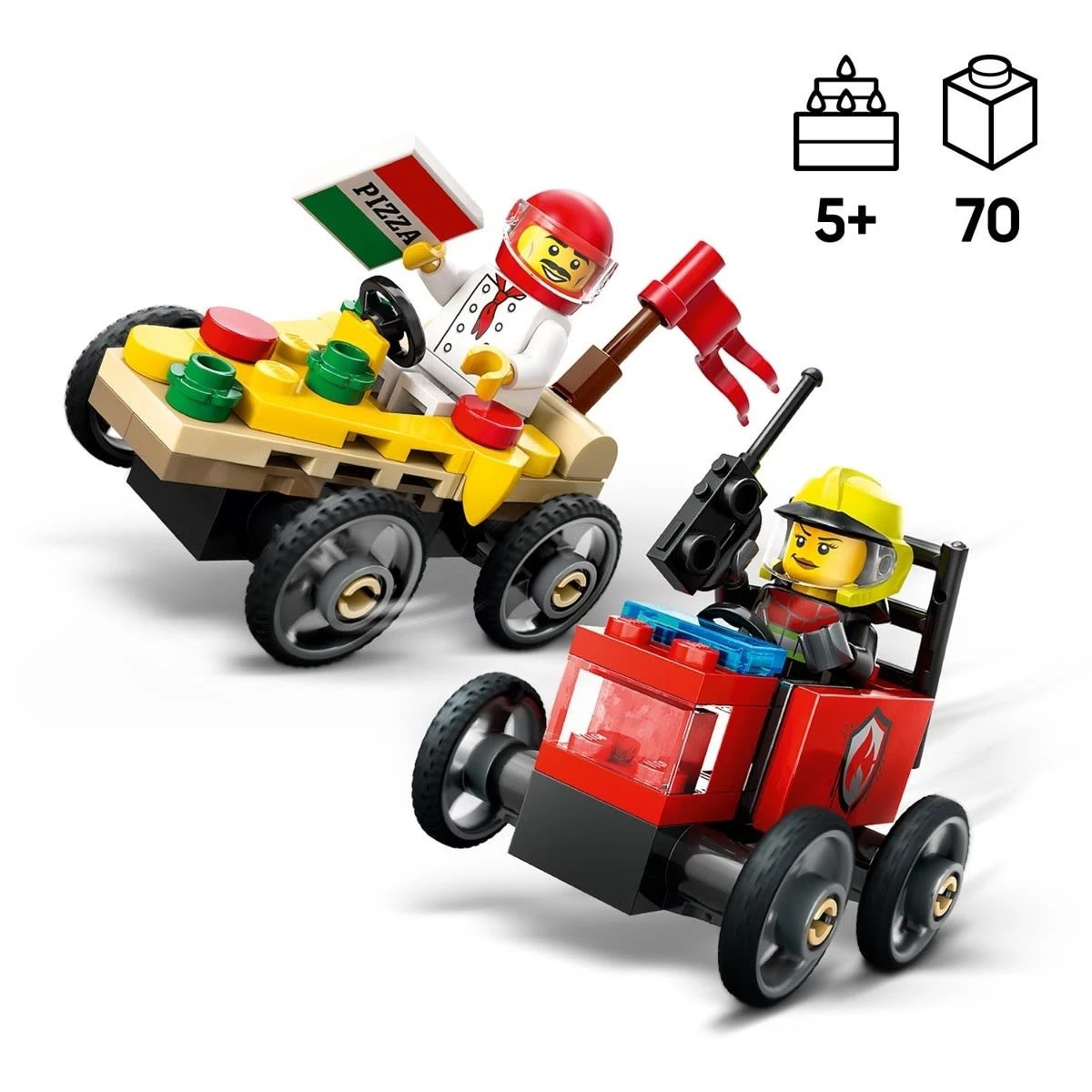 4 LEGO City Pizza vs. Fire Truck Race Car Pack 60458, 4 of 11