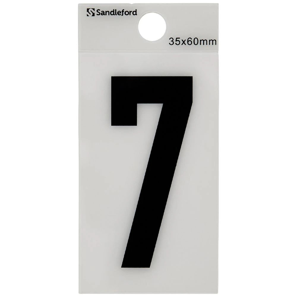 1 Sandleford Self Adhesive Number White 60mm 7, 1 of 1