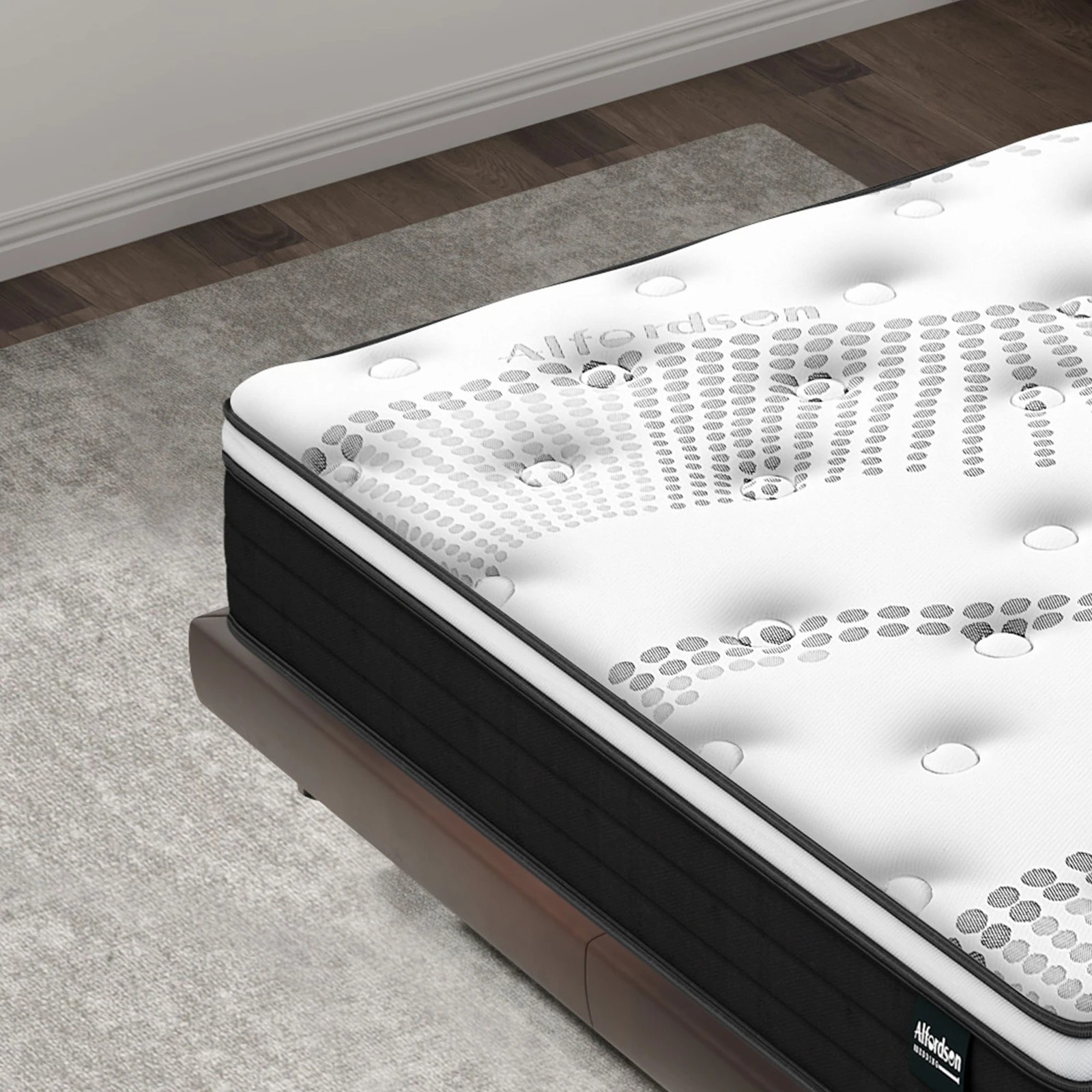 3 Alfordson Mattress 18CM Euro Top Bonnell Spring Memory Foam Firm - Queen Bed, 3 of 10