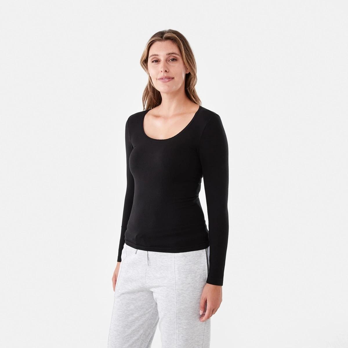 2 Long Sleeve Ribbed Thermal Top Black, 2 of 6