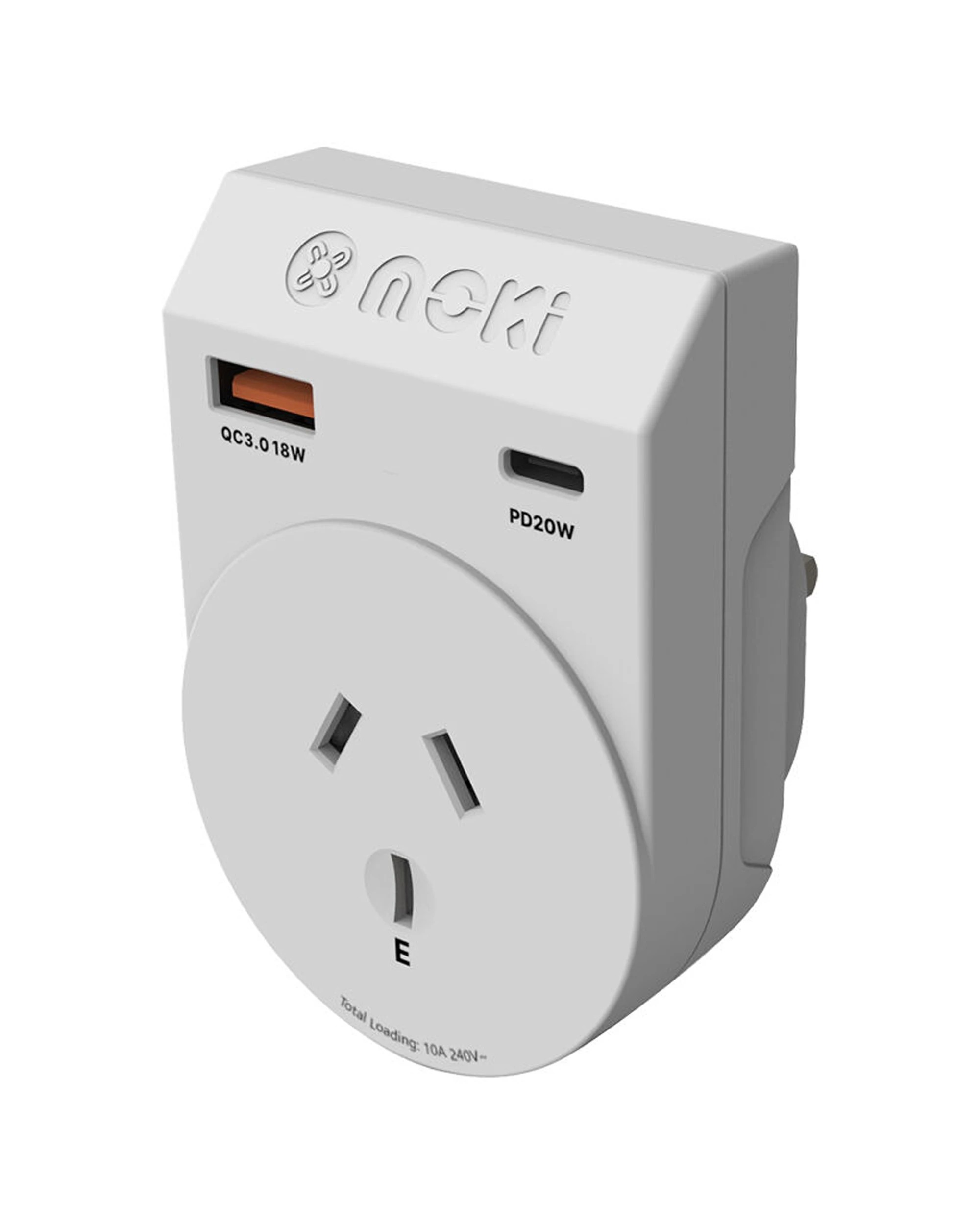 4 Moki 2PK Travel Adaptor Plus Outbound AU NZ to UK Type C USB A - White, 4 of 4