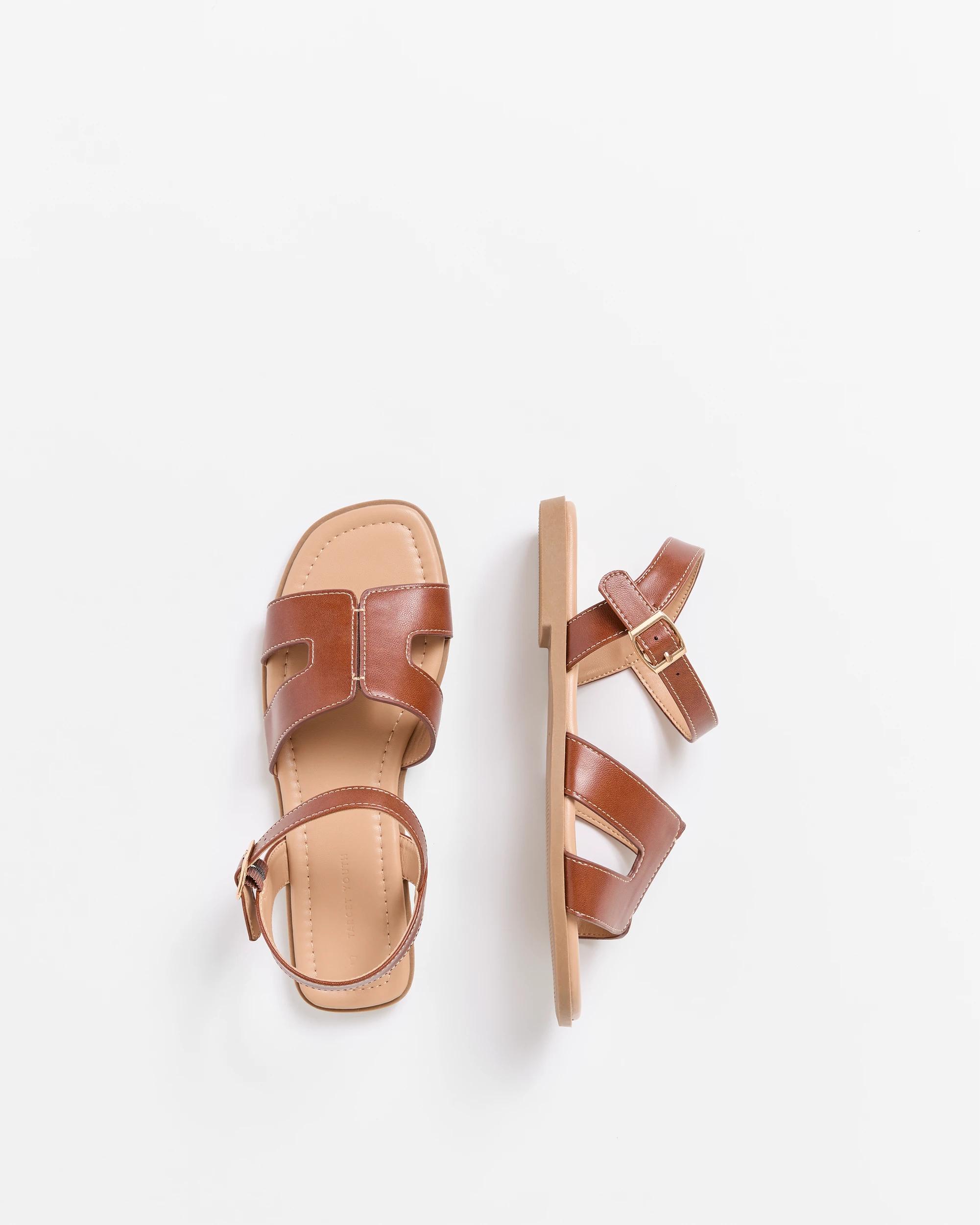 3 Target Girls Senior Leather-look Sandal TAN, 3 of 3