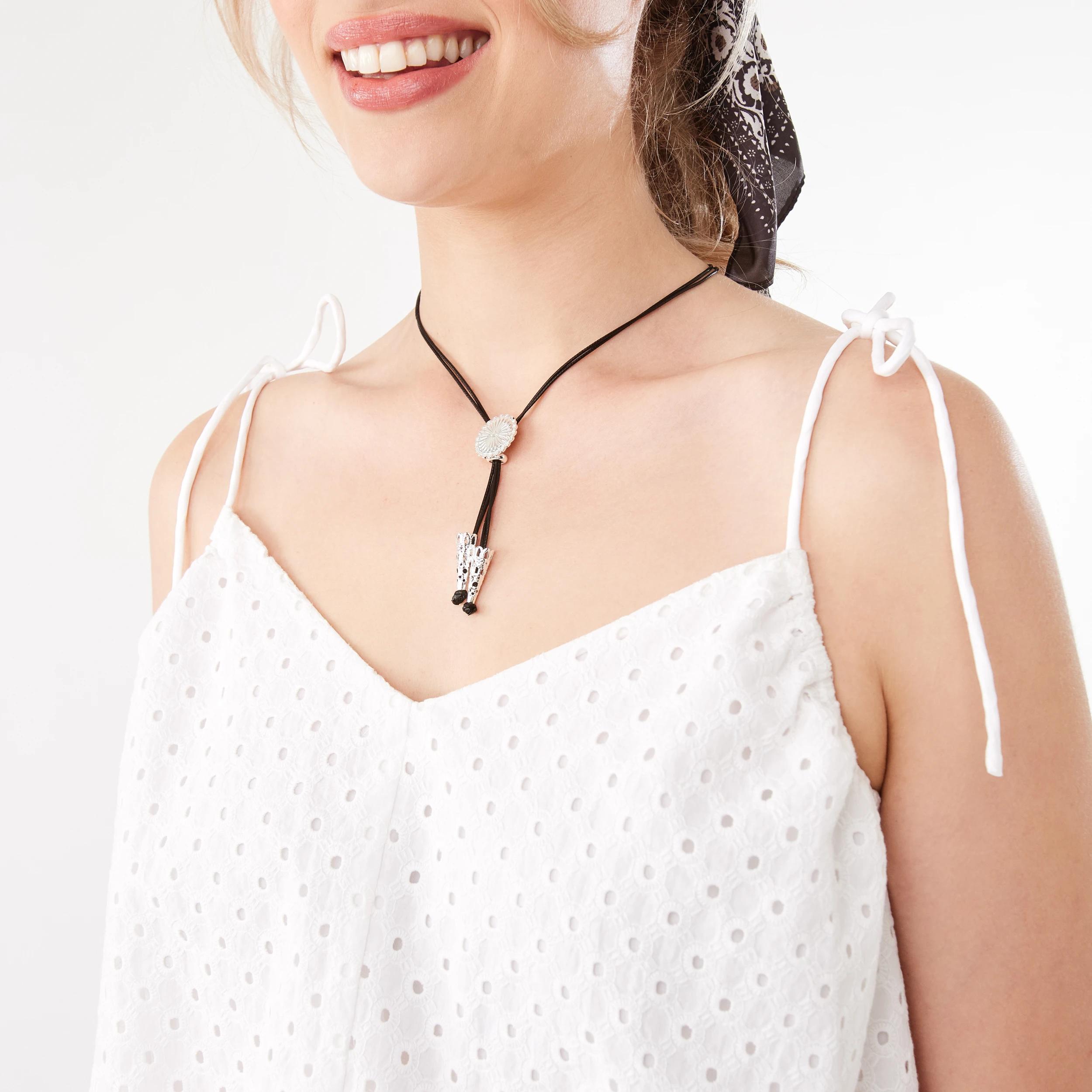 6 Sleeveless Broderie Shoulder Tie Top White, 6 of 8