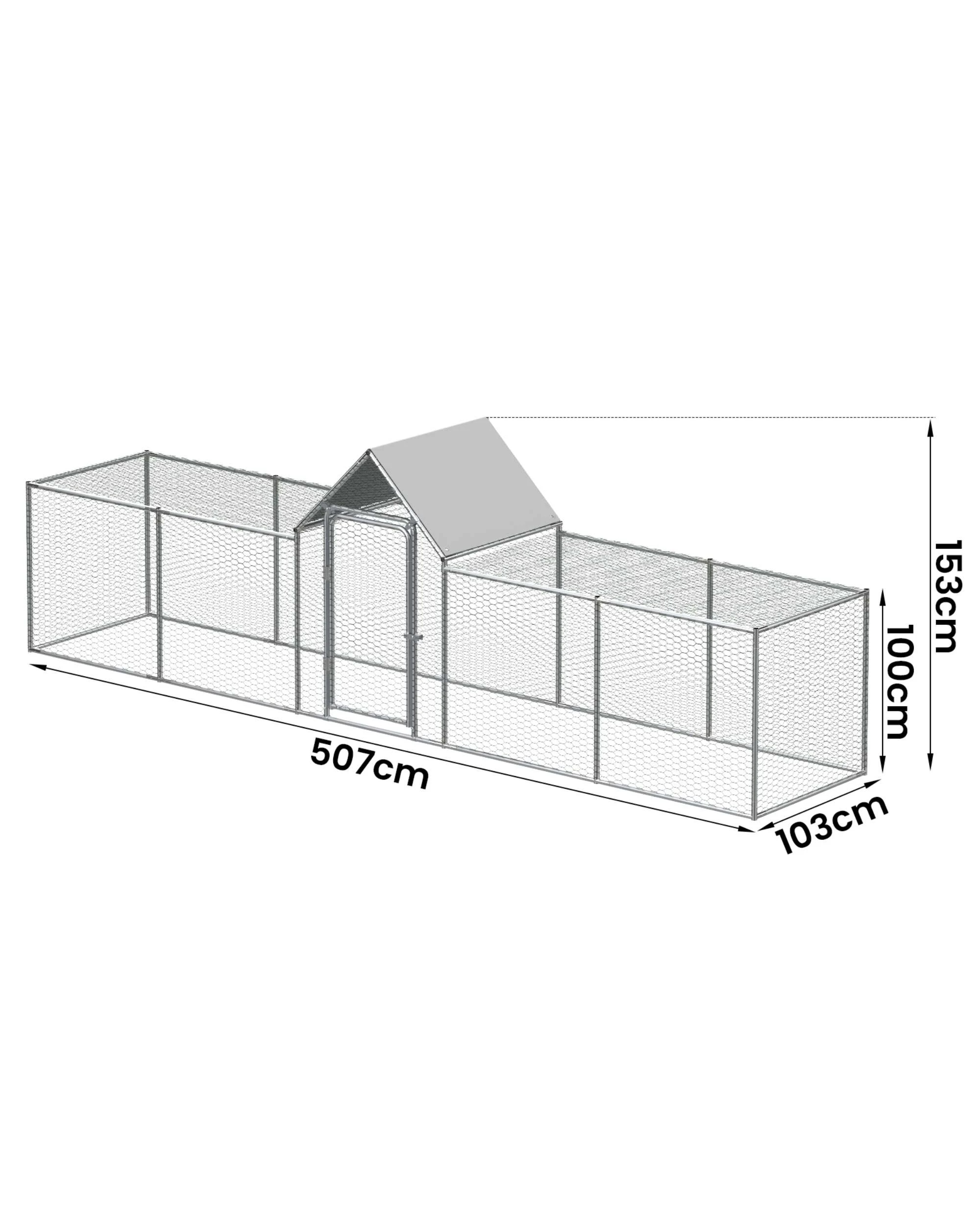 7 Advwin Large Walk-in Chicken Coop Cage Rabbit Hutch, 7 of 8