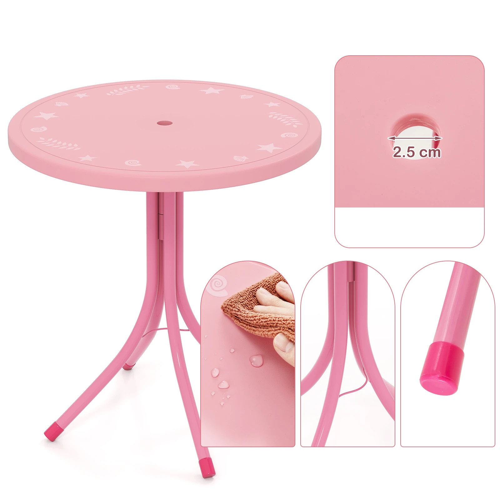 6 Costway 4PCS Kids Patio Furniture Outdoor Activity Table Chairs, 6 of 6