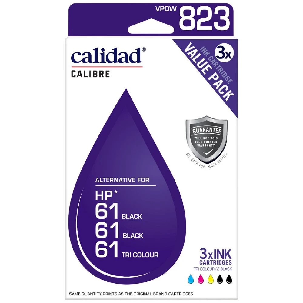 1 Calidad HP 61 Ink Cartridges Black & Tricolour 3 Pack, 1 of 7