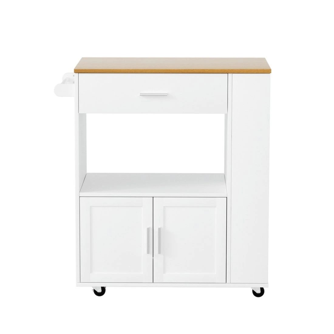 5 Artiss Kitchen Island Trolley Rolling Serving Cart - White, 5 of 8