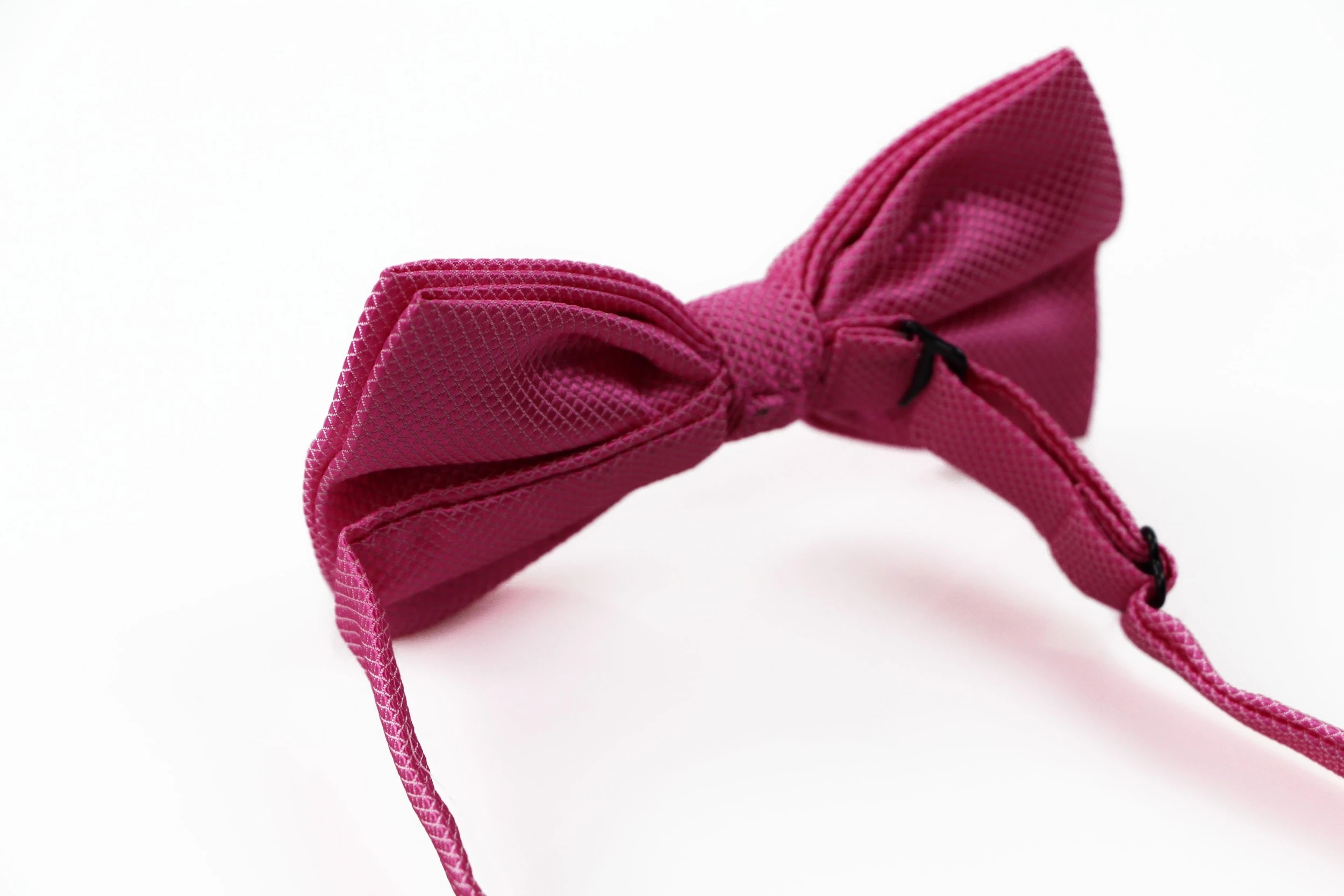 3 Zasel Mens Pink Plain Coloured Checkered Bow Tie - Pink, 3 of 4