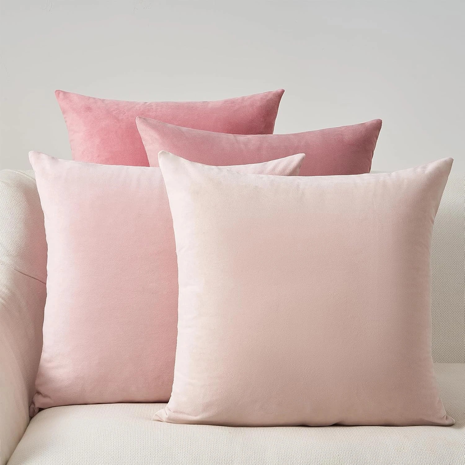 1 Gioia Casa 4-Pack Velvet Cushion Covers 45x45cm Mix - Pink, 1 of 3