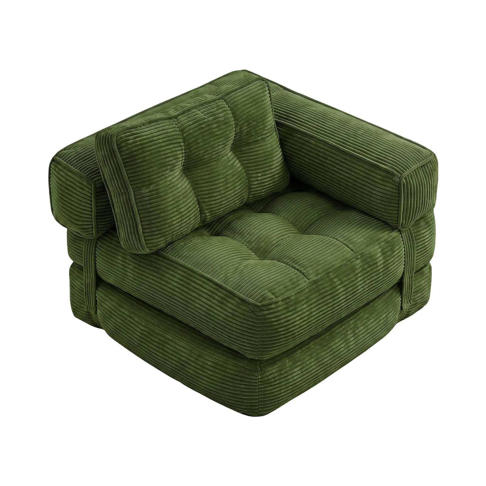 4 Advwin Folding Sofa Bed 3-in-1 Convertible Sleeper Chair with L-Shaped Armrest & Pillow Lazy Floor Sofa - Green, 4 of 4