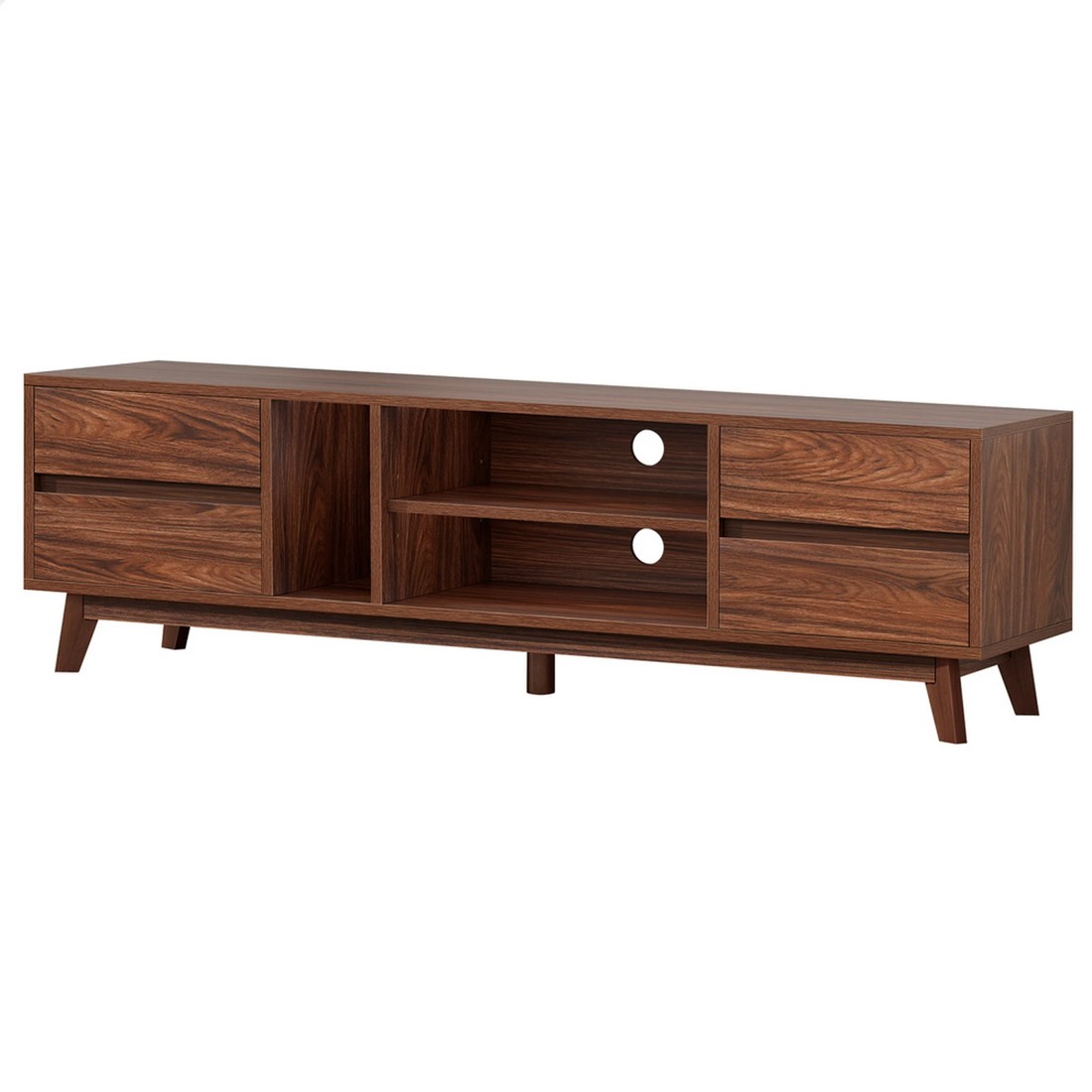 1 Alfordson Entertainment Unit TV Cabinet Stand 180cm Drawer Shelf - Walnut, 1 of 10