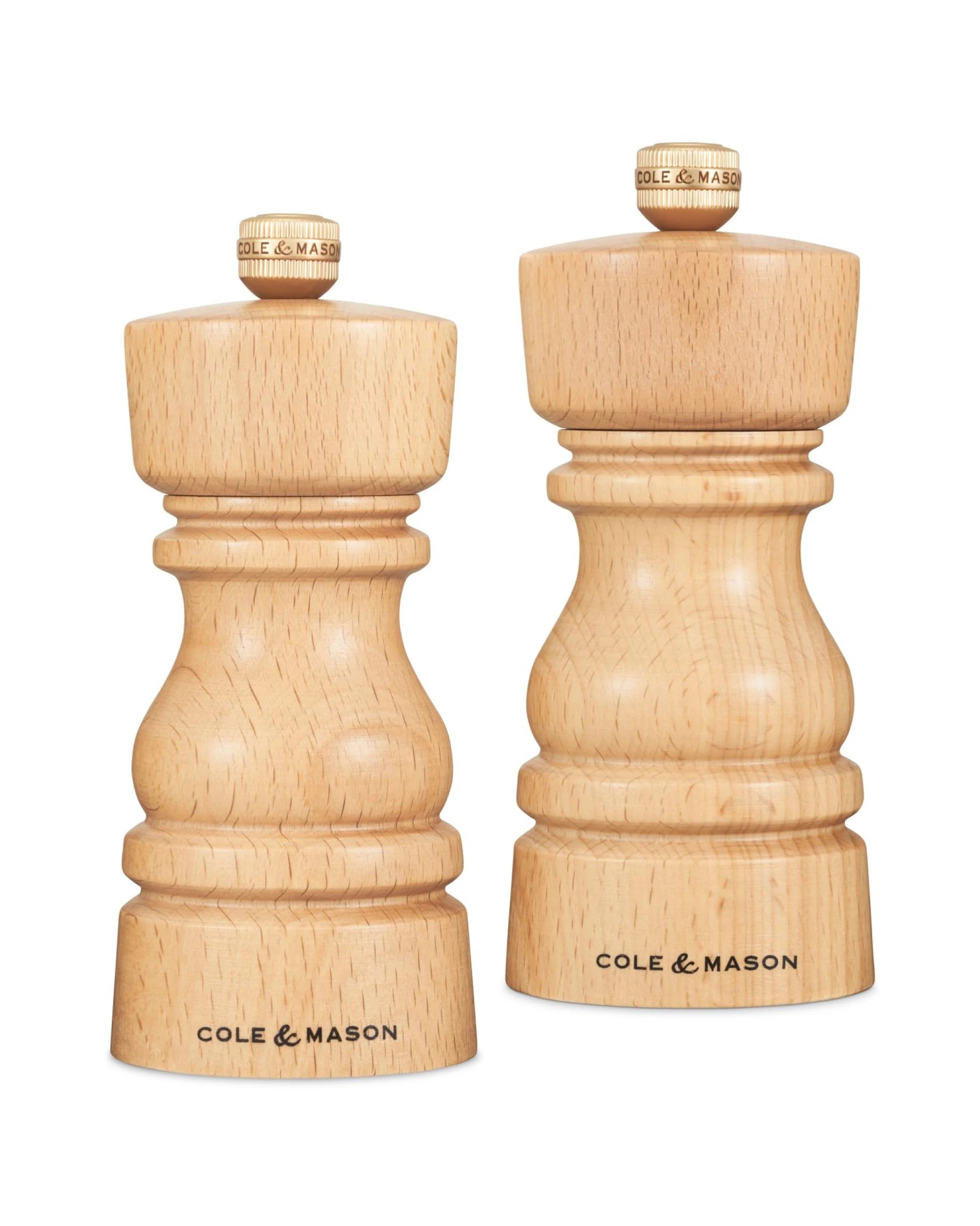 1 Cole & Mason London Salt & Pepper Shaker Mill Gift Set - Natural Beech - 130mm, 1 of 9