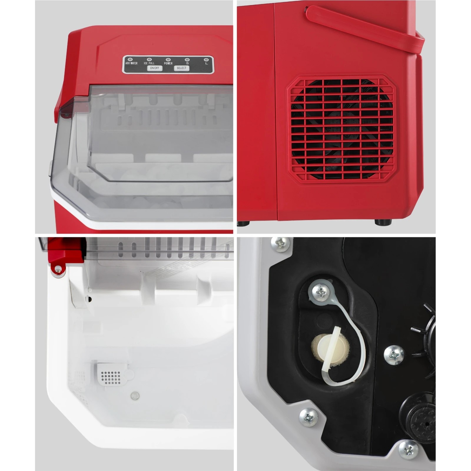 3 Vevare Portable Ice Maker Machine Ice Cube Tray With Handle 12kg Bar Home
 - Red, 3 of 6