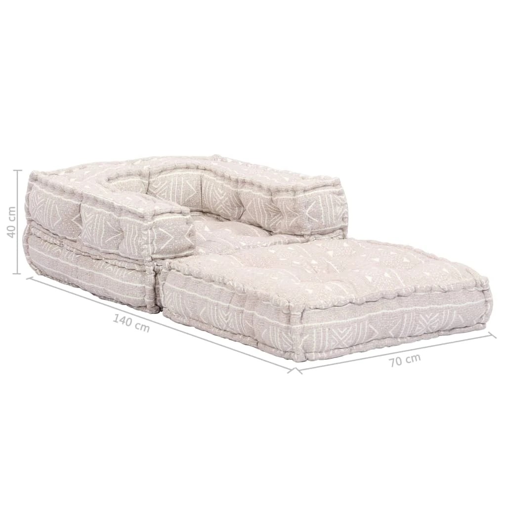 7 vidaXL Single Modular Pouffe Fabric - Beige, 7 of 8