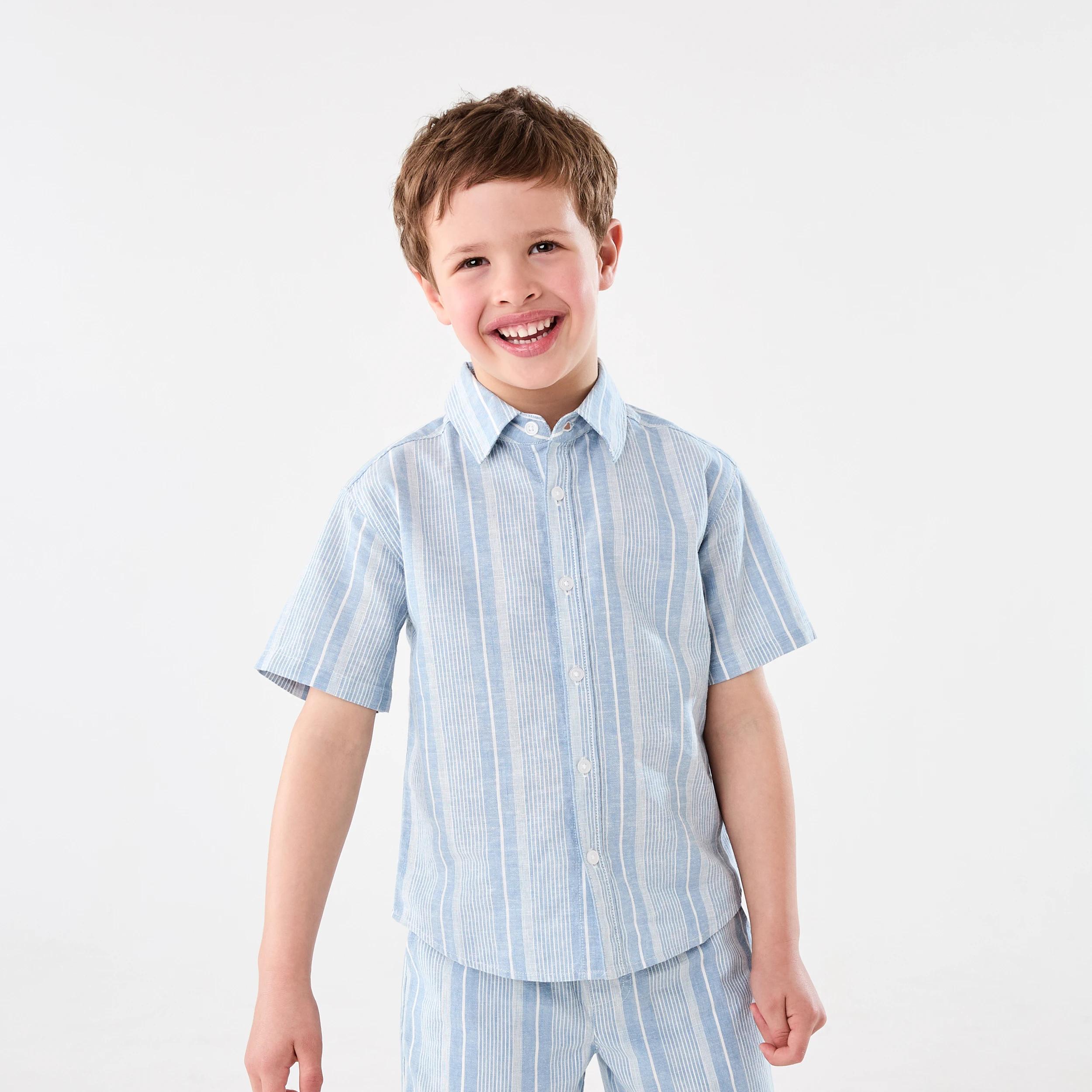 1 Linen Blend Shirt BOYS CC STRIPE, 1 of 6