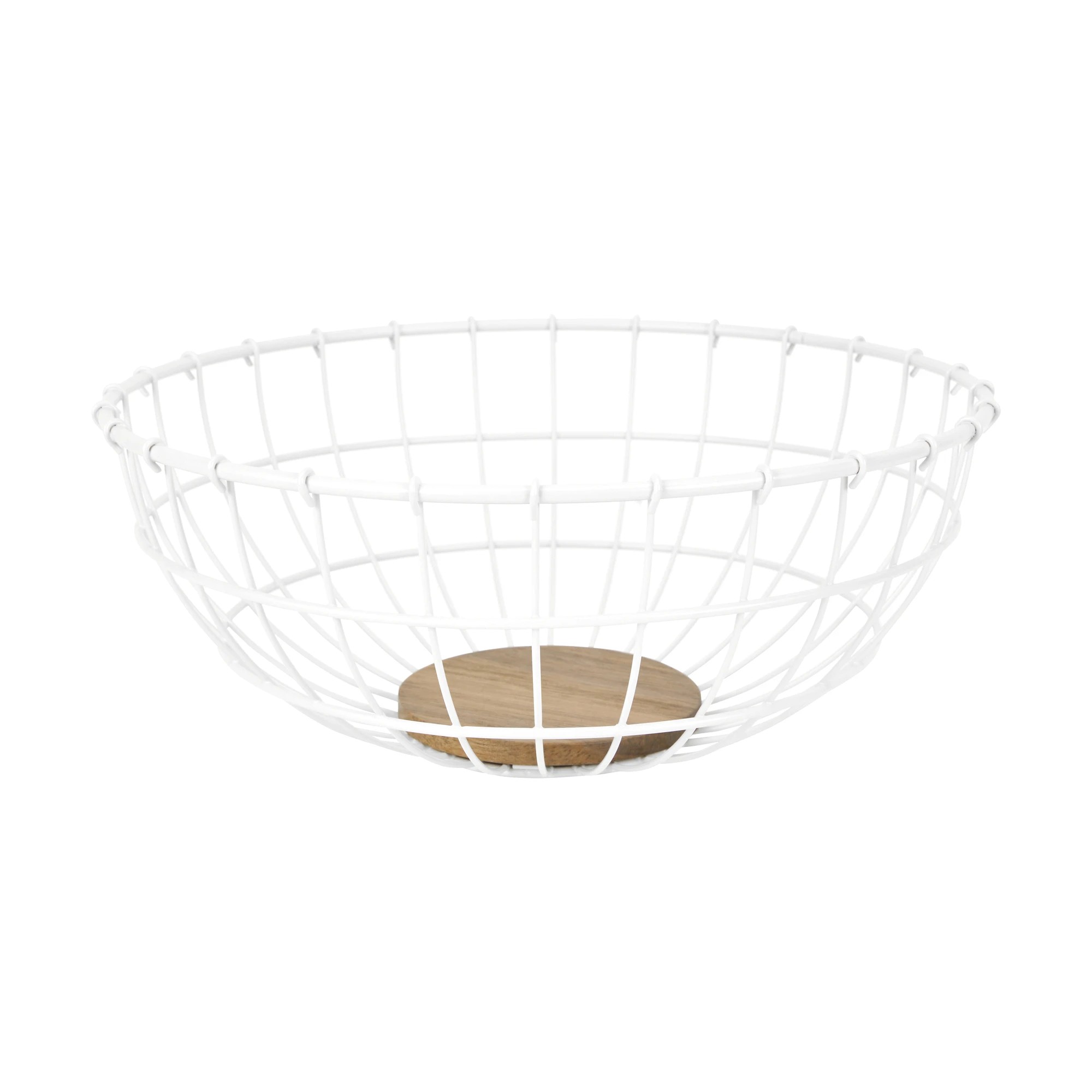 2 Off White and Acacia Fruit Bowl, 2 of 6