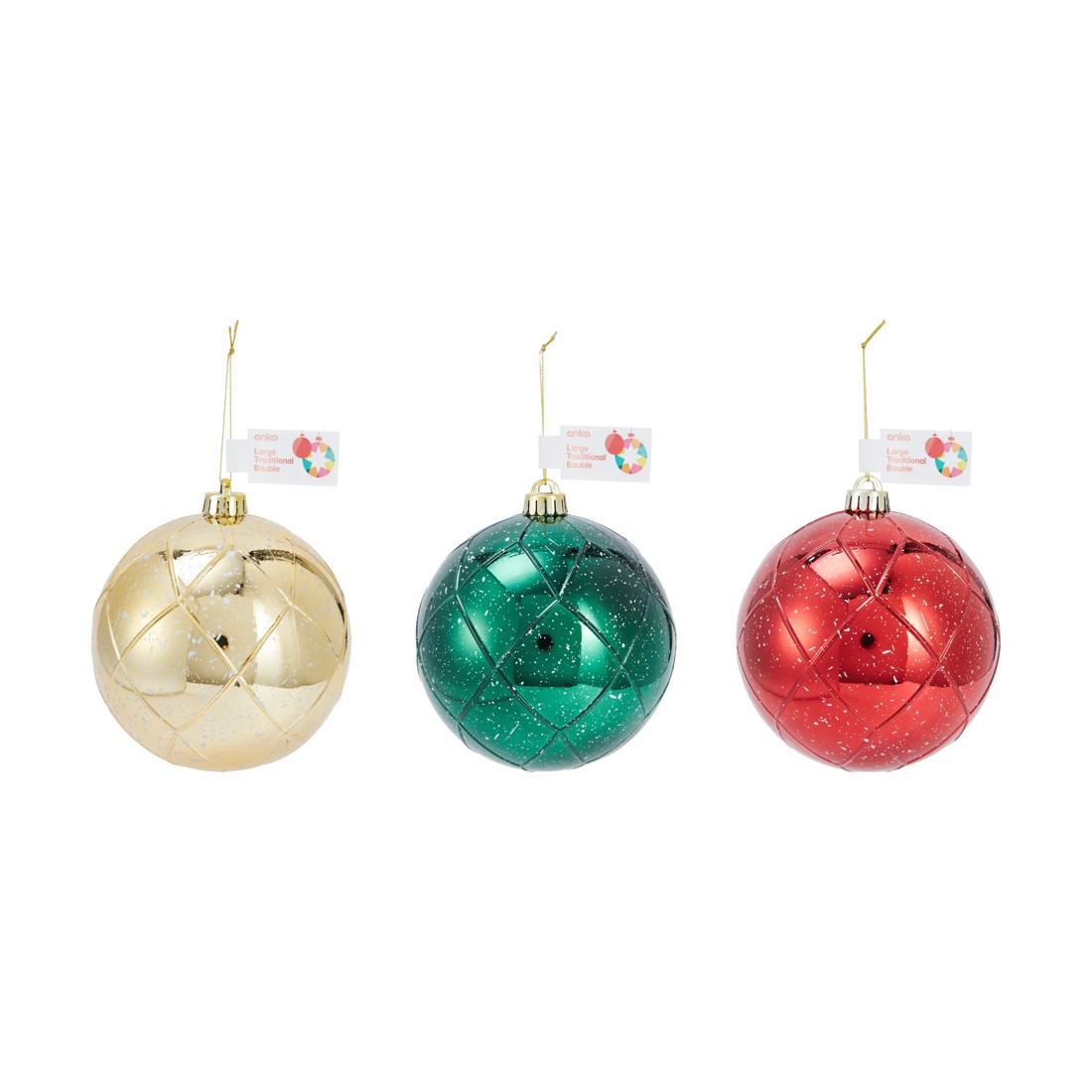 6 Large Traditional Bauble - Assorted, 6 of 6