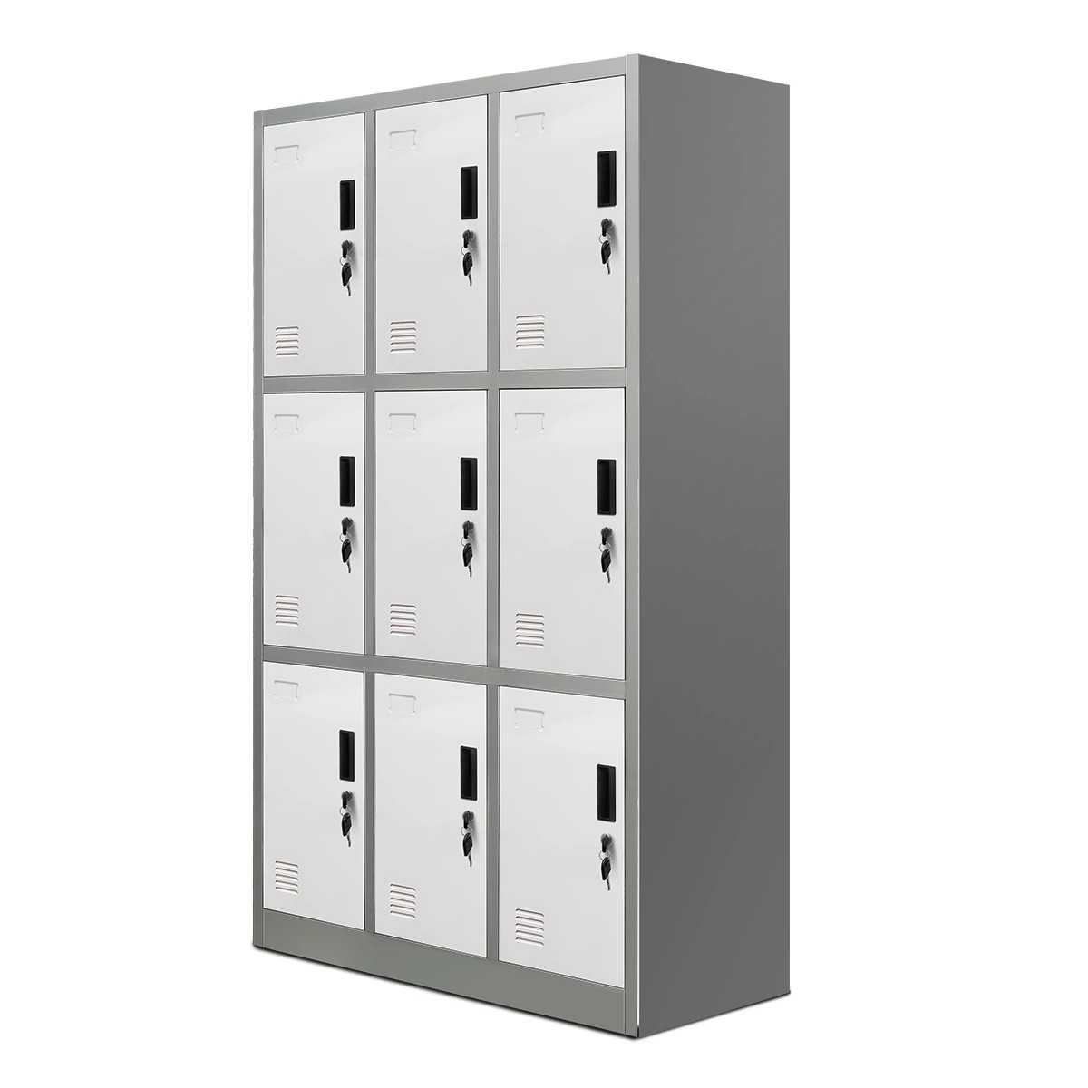 6 Ausway 9 Doors Locker Cabinet Steel Storage Cupboard for Office School Gym - Multi, 6 of 6