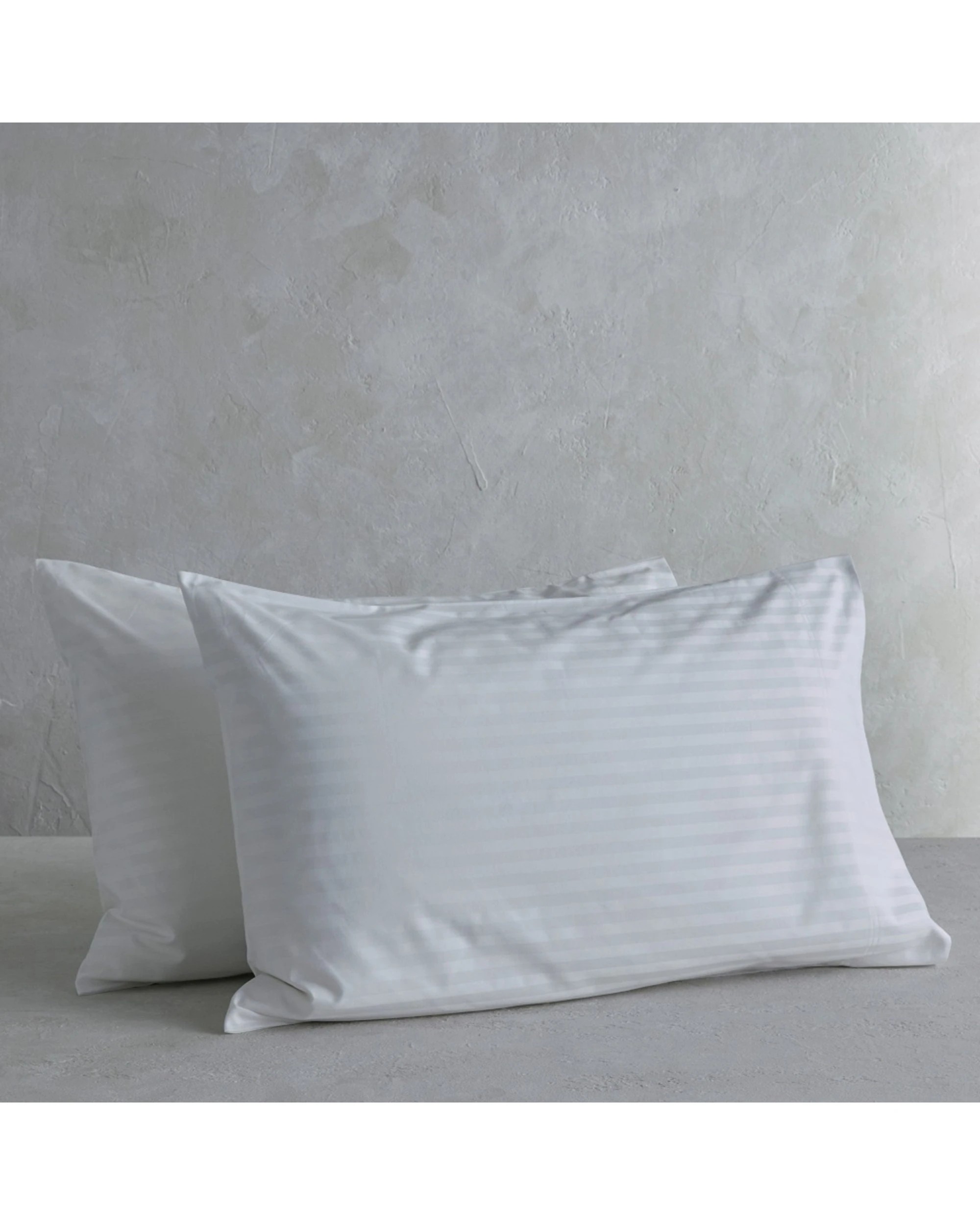 3 Bedding co 2pc Egyptian Cotton Pillow Case Set 1200TC Standard Stripe - One Size - White, 3 of 4