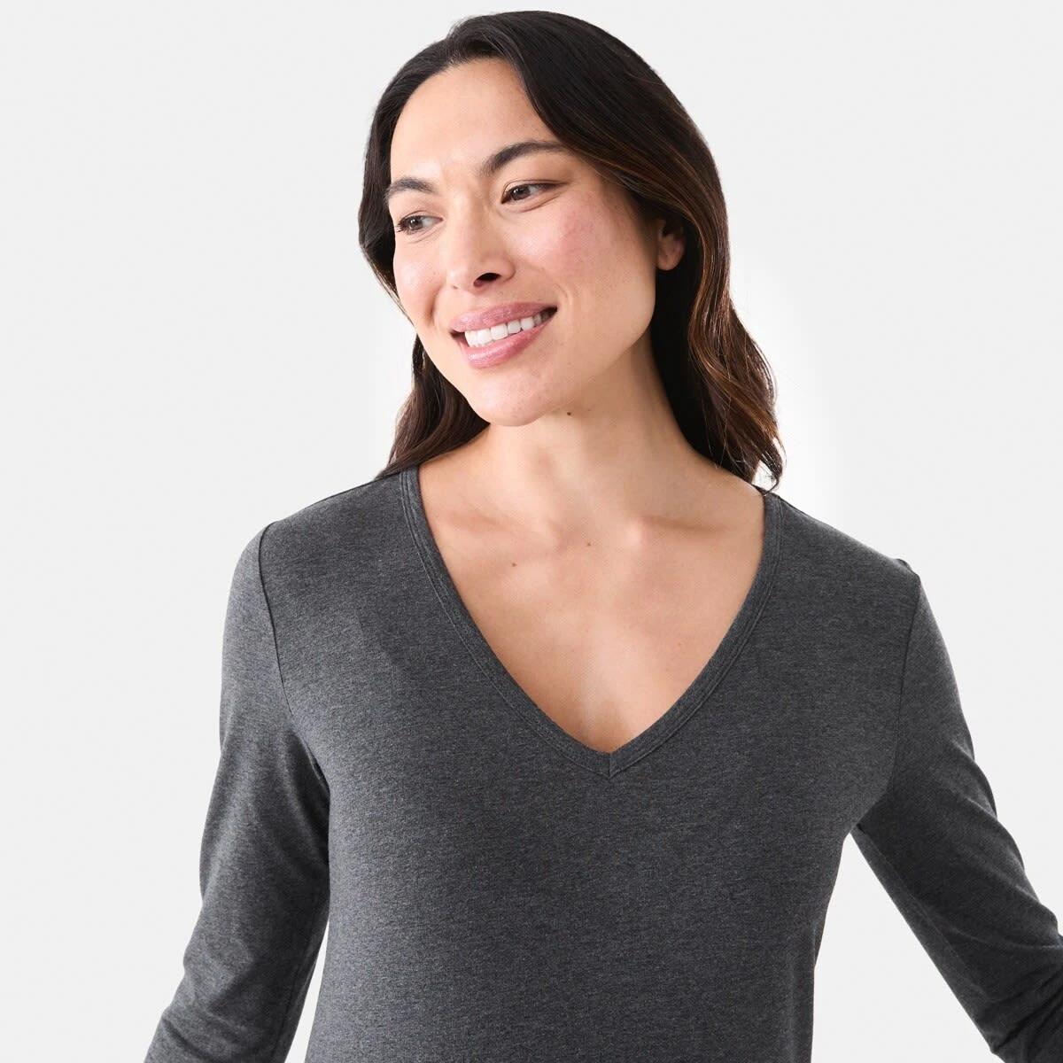 4 Long Sleeve Stretch V-Neck T-shirt Gry Chmrle, 4 of 5